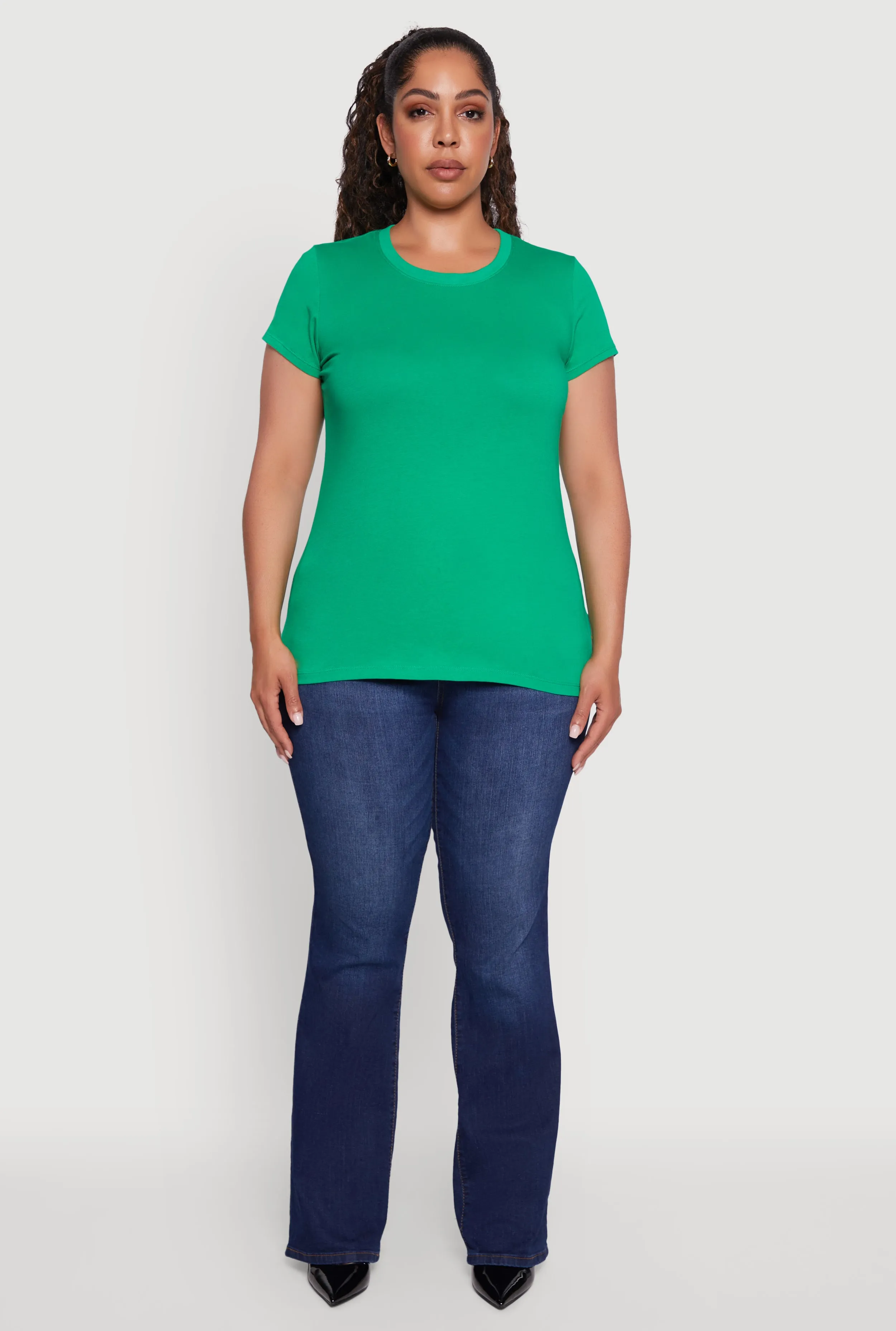 Plus Size Basic Crew Neck Tee sold by Rainbow product image thumbnail 3