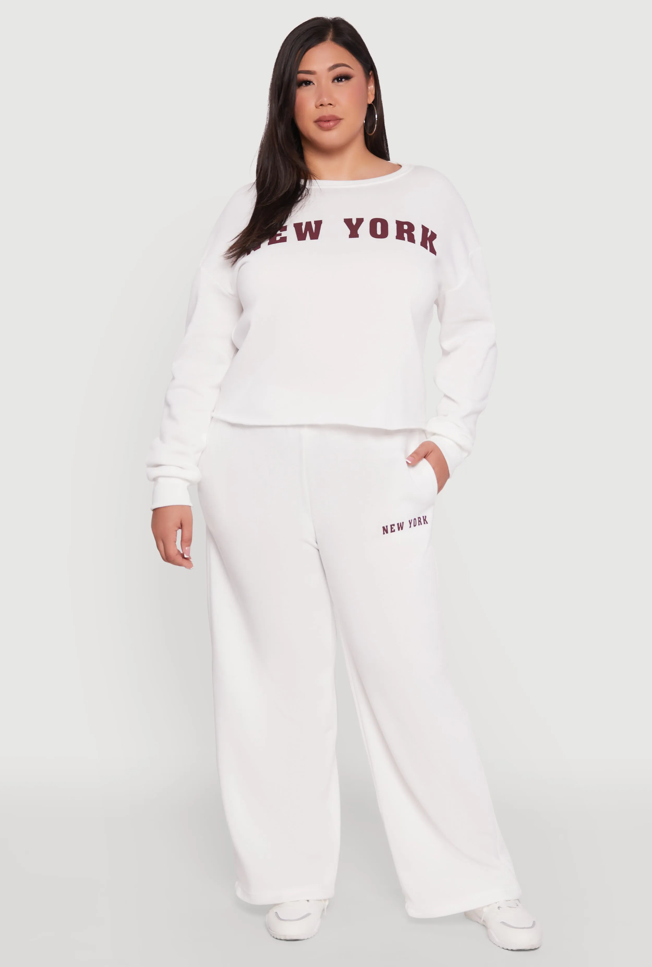 Plus Size New York Graphic Raw Hem Sweatshirt sold by Rainbow product image thumbnail 2