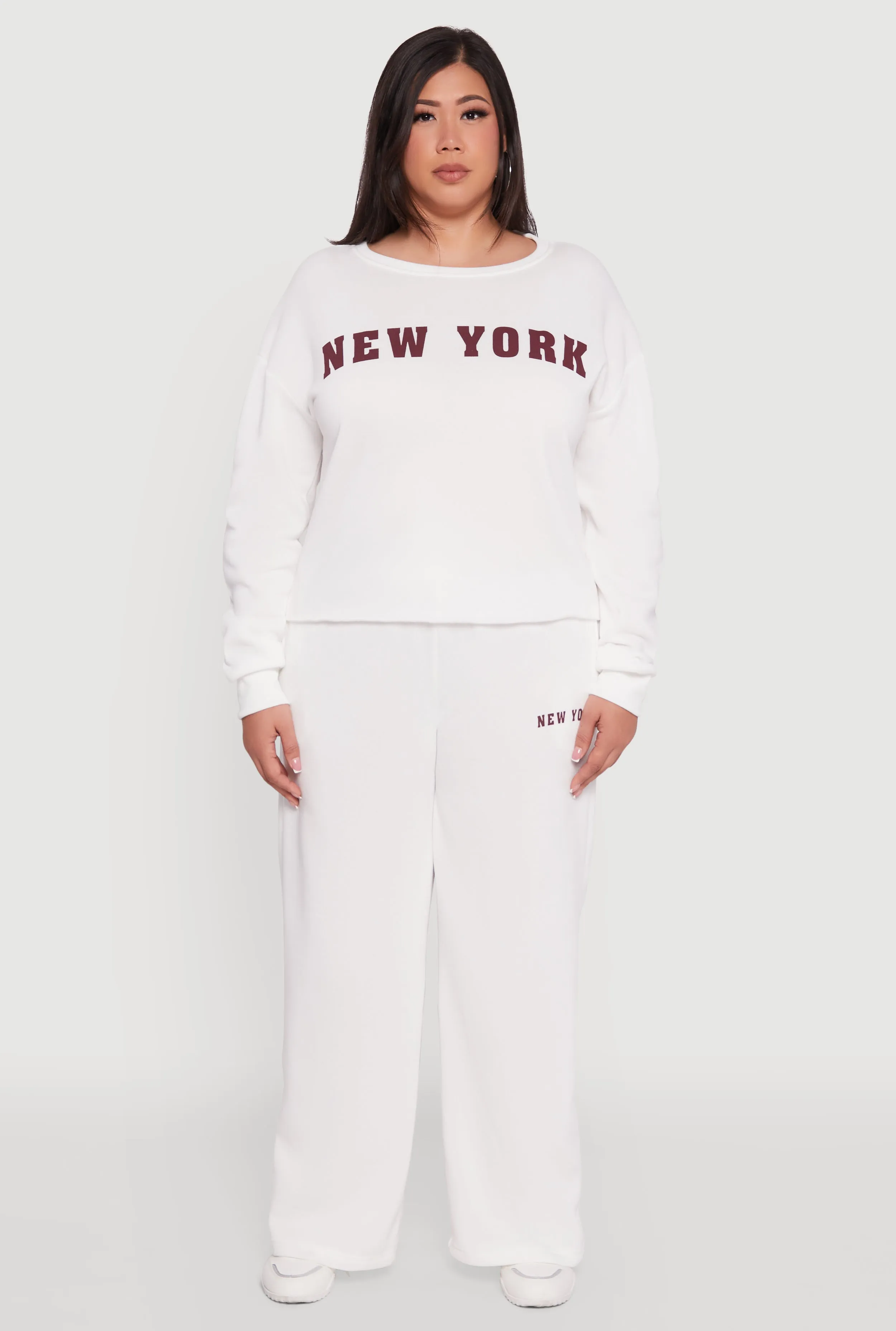 Plus Size New York Graphic Raw Hem Sweatshirt sold by Rainbow product image thumbnail 3