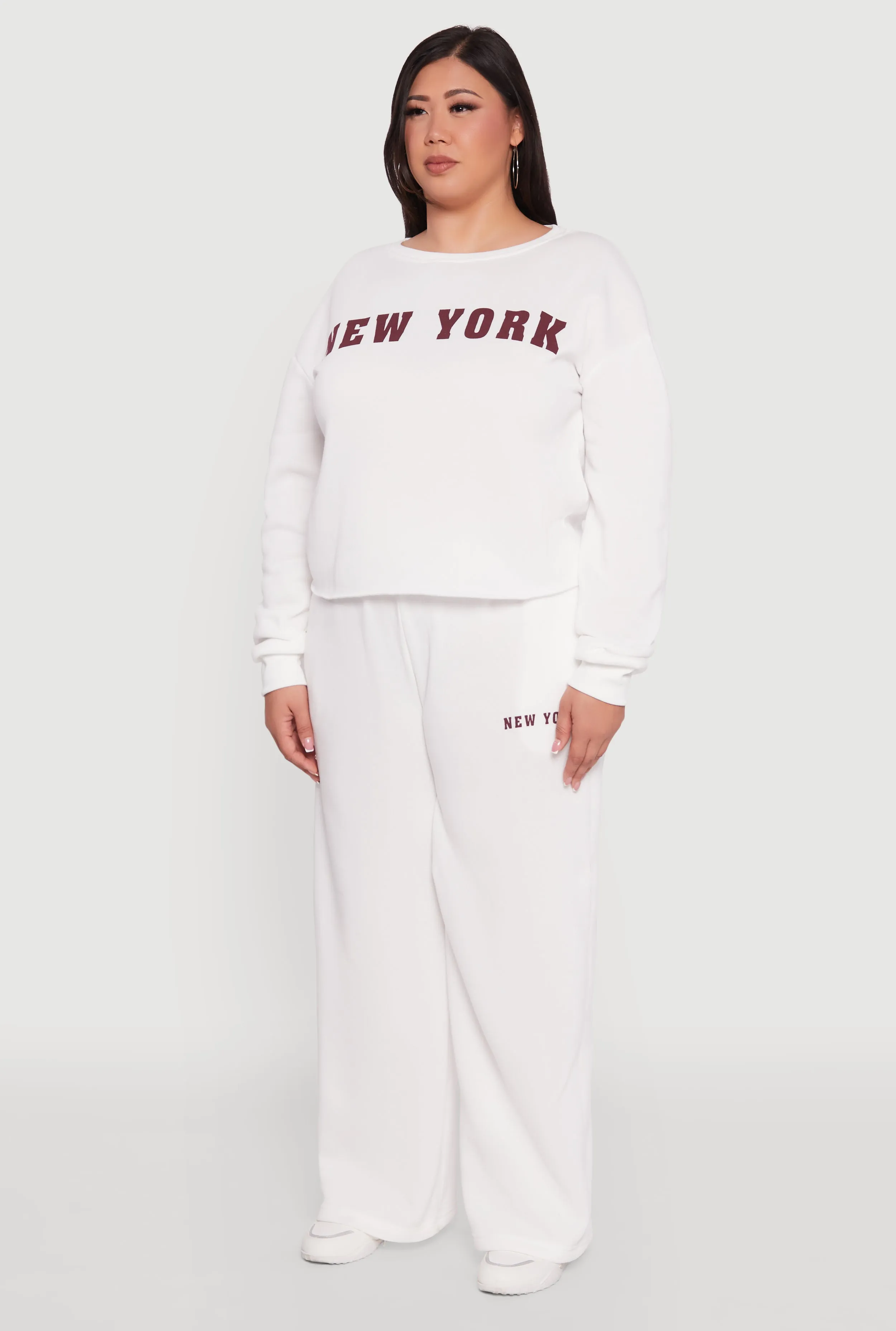 Plus Size New York Graphic Raw Hem Sweatshirt sold by Rainbow product image thumbnail 5