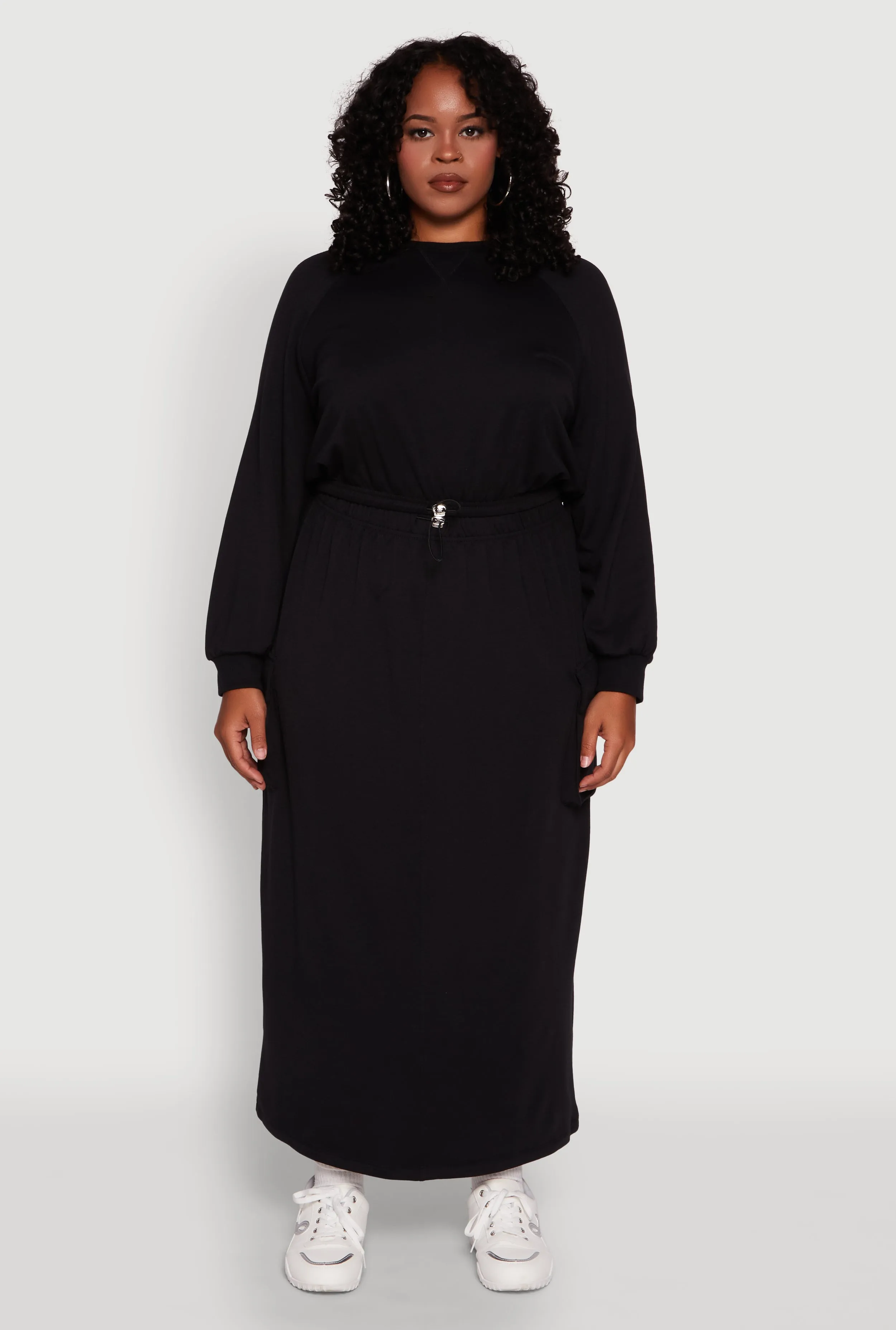 Plus Size High Waisted Toggle Drawstring Cargo Skirt sold by Rainbow