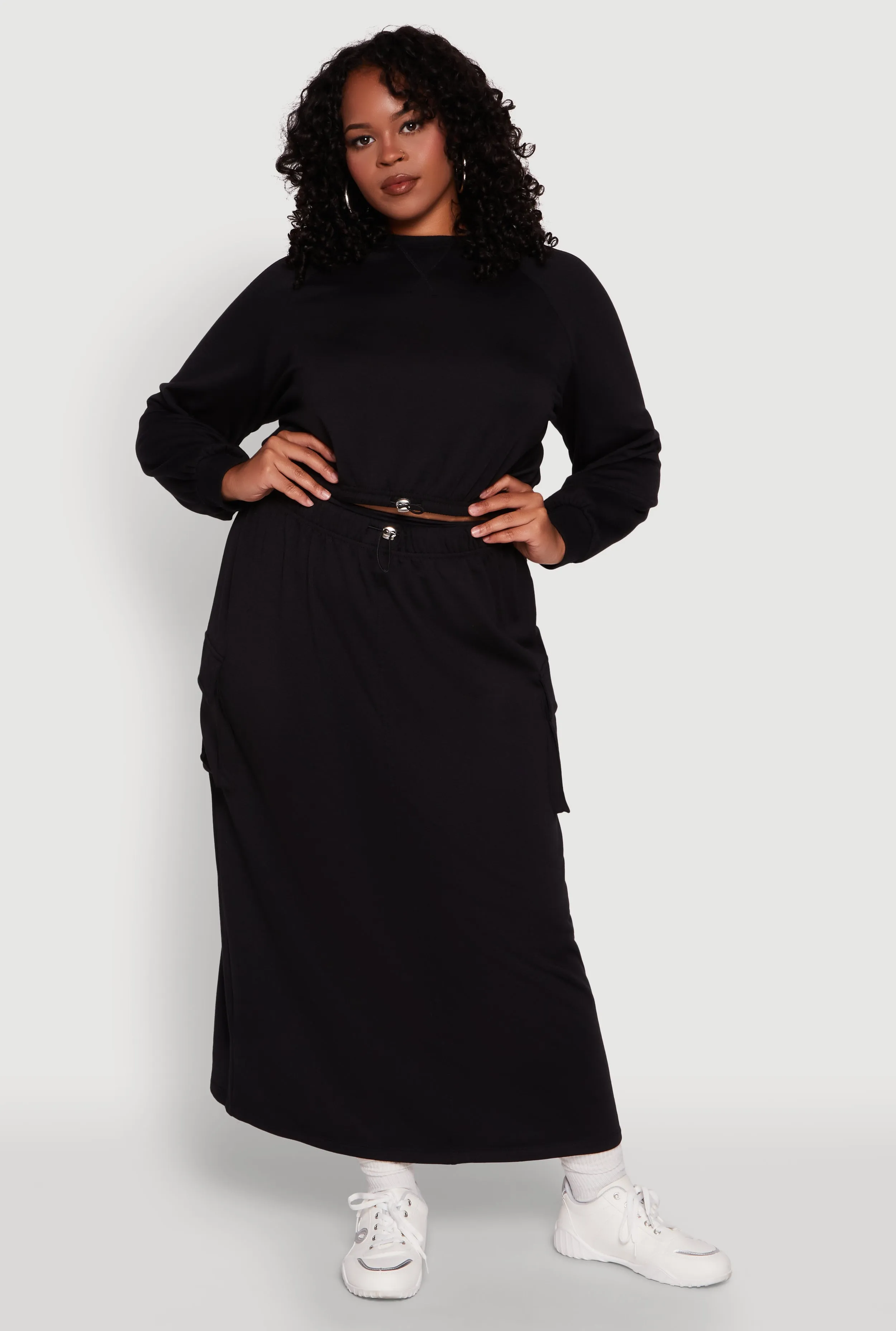 Plus Size High Waisted Toggle Drawstring Cargo Skirt sold by Rainbow product image thumbnail 2