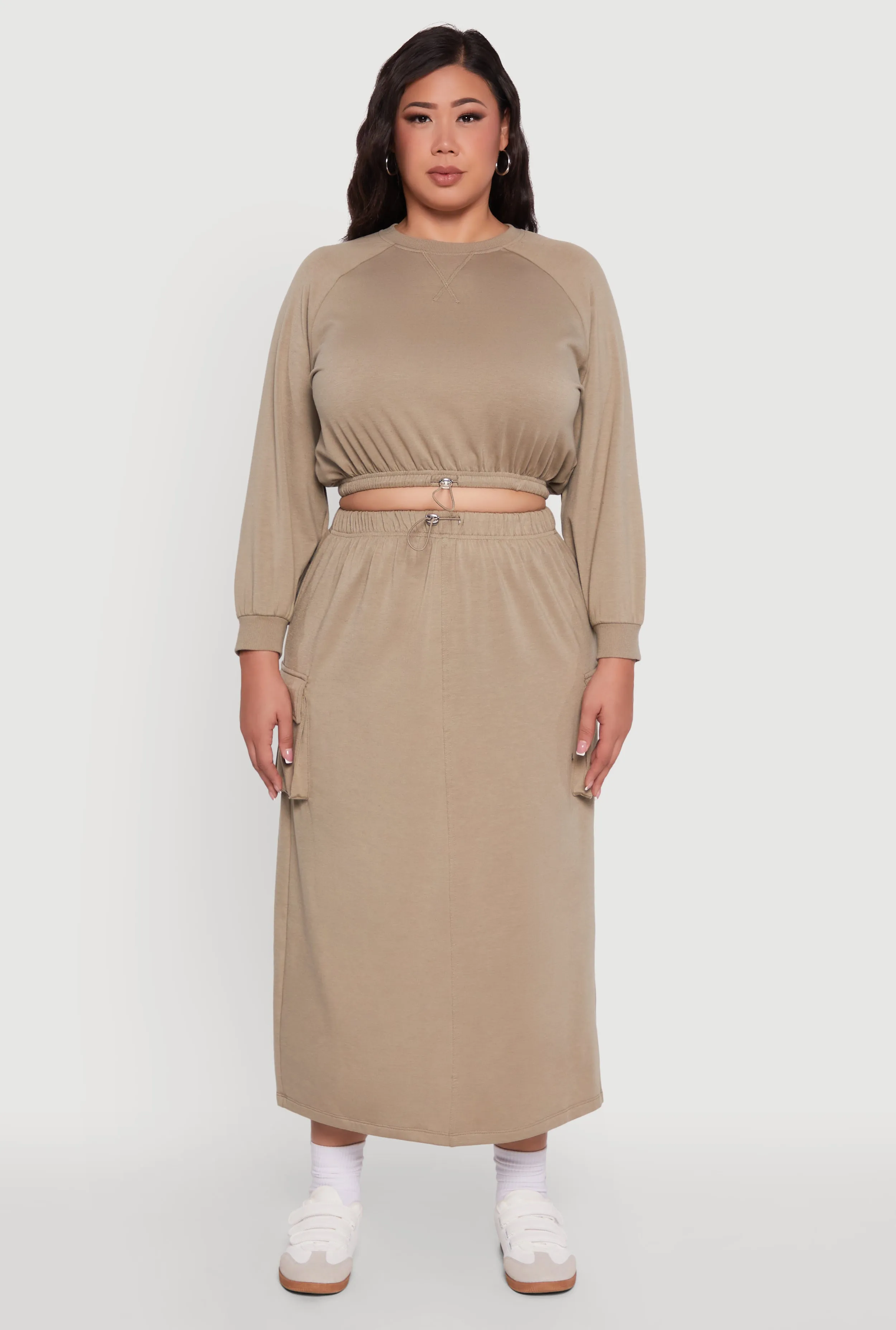 Plus Size High Waisted Toggle Drawstring Cargo Skirt sold by Rainbow product image thumbnail 2