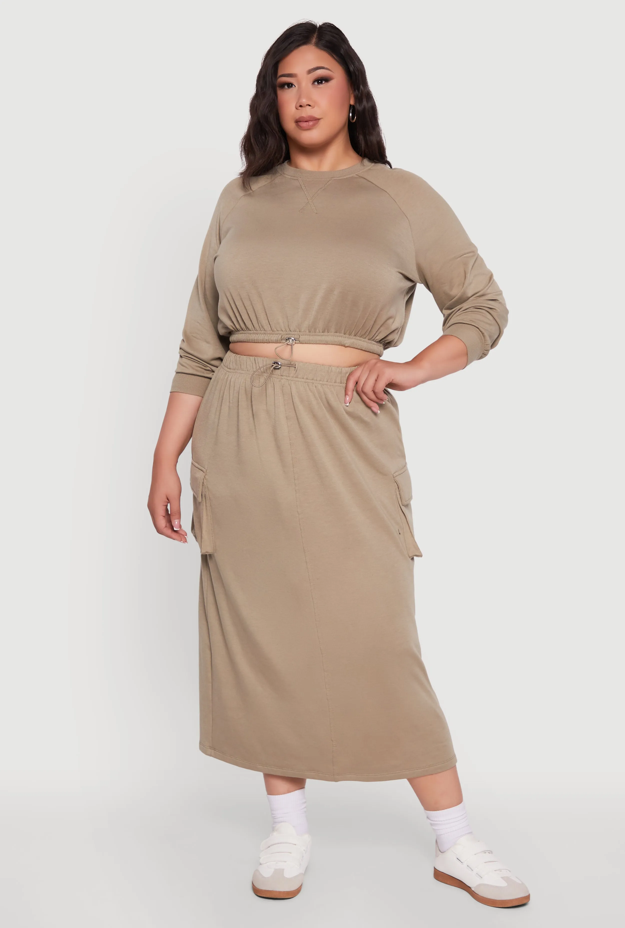 Plus Size High Waisted Toggle Drawstring Cargo Skirt sold by Rainbow product image thumbnail 3