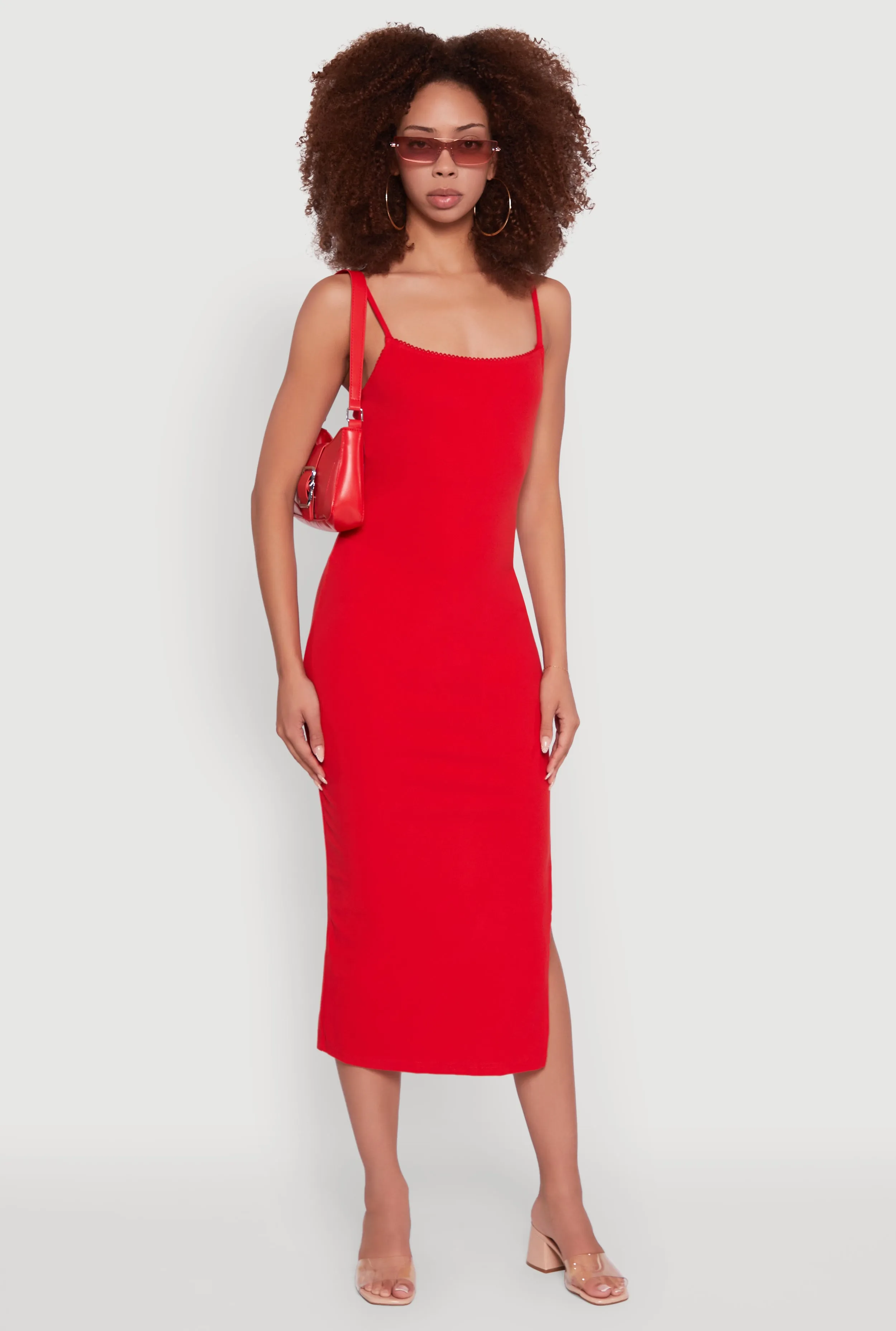 Trendy Scoop Neck Solid Cami Dress sold by Rainbow product image thumbnail 2