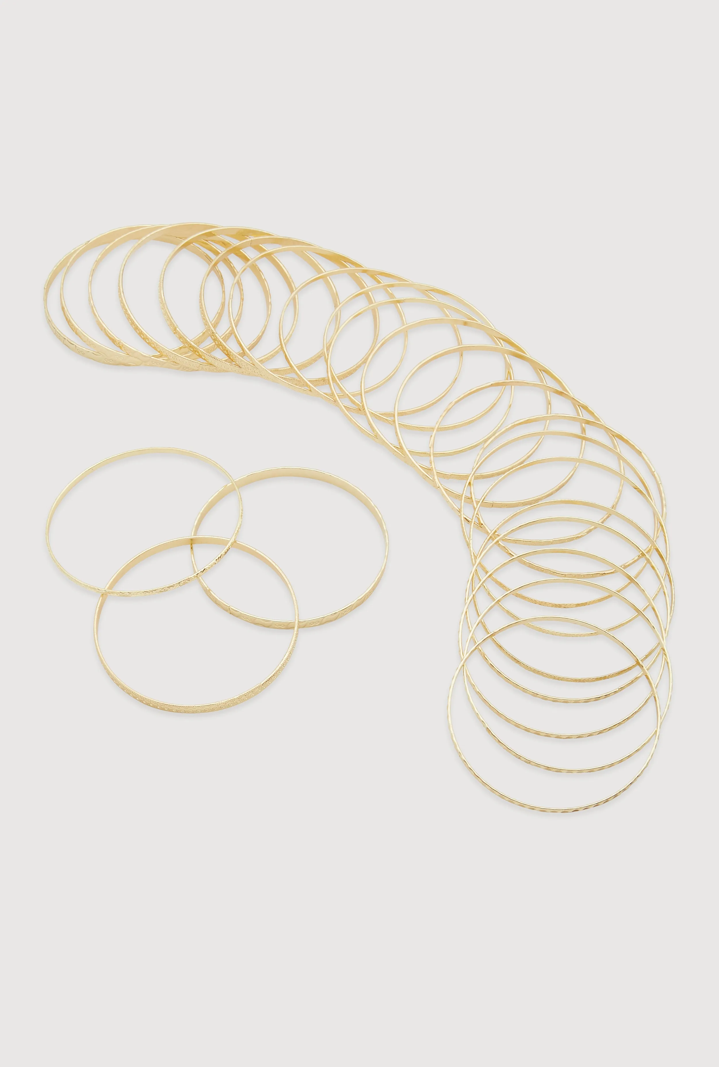 Plus Size Textured Metallic Bangles Set of 24 sold by Rainbow product image thumbnail 3