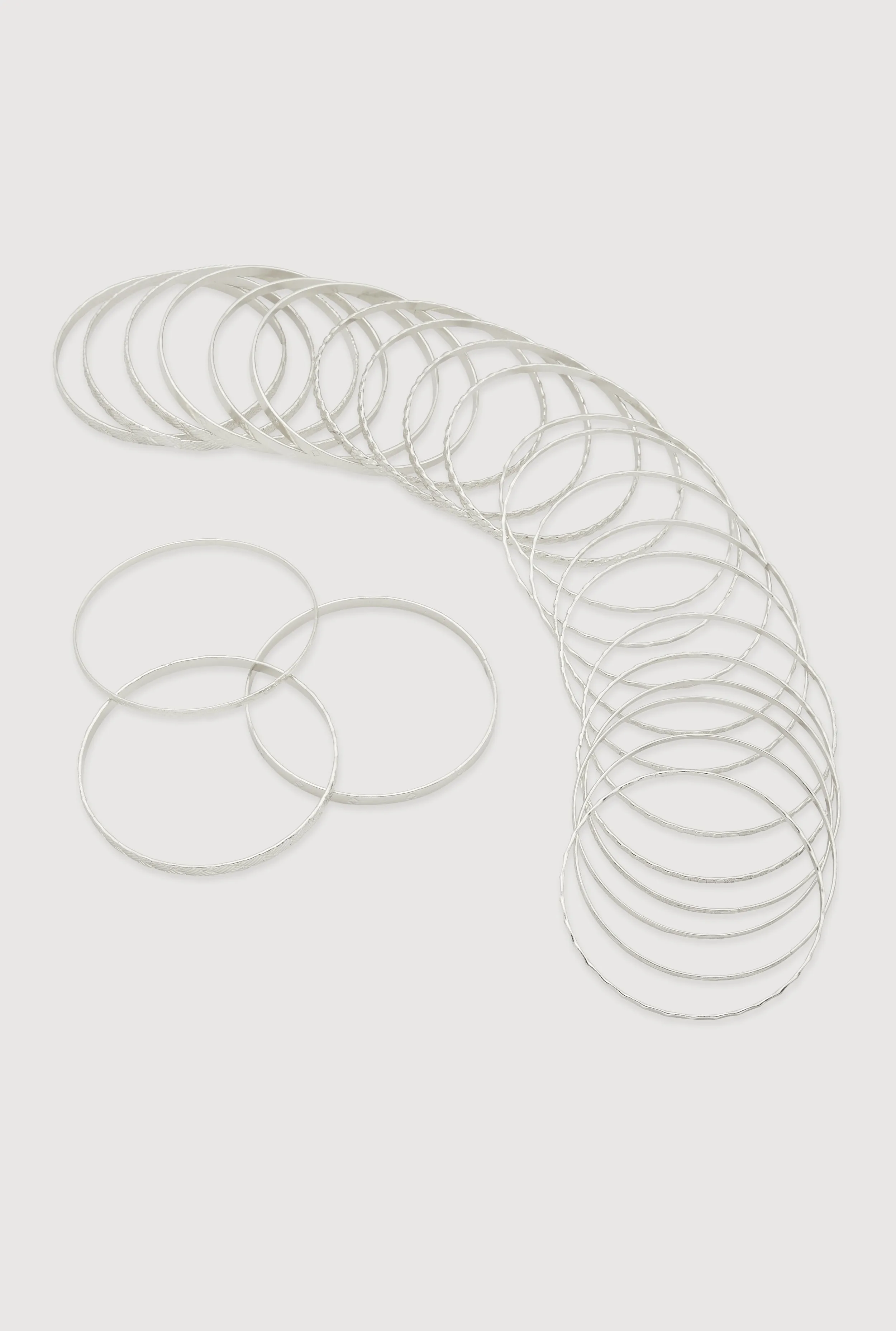 Plus Size Metallic Textured Bangles Set of 24 sold by Rainbow product image thumbnail 3