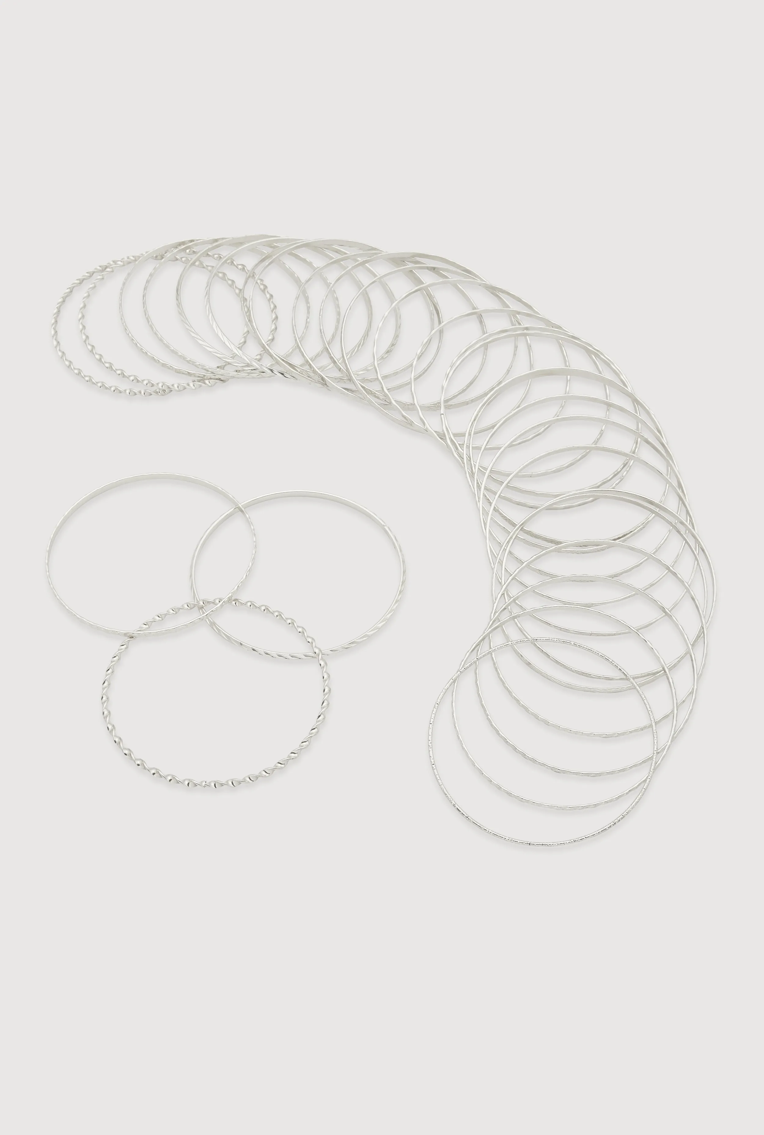 Plus Size Metallic Textured Bangles Set of 30 sold by Rainbow product image thumbnail 3