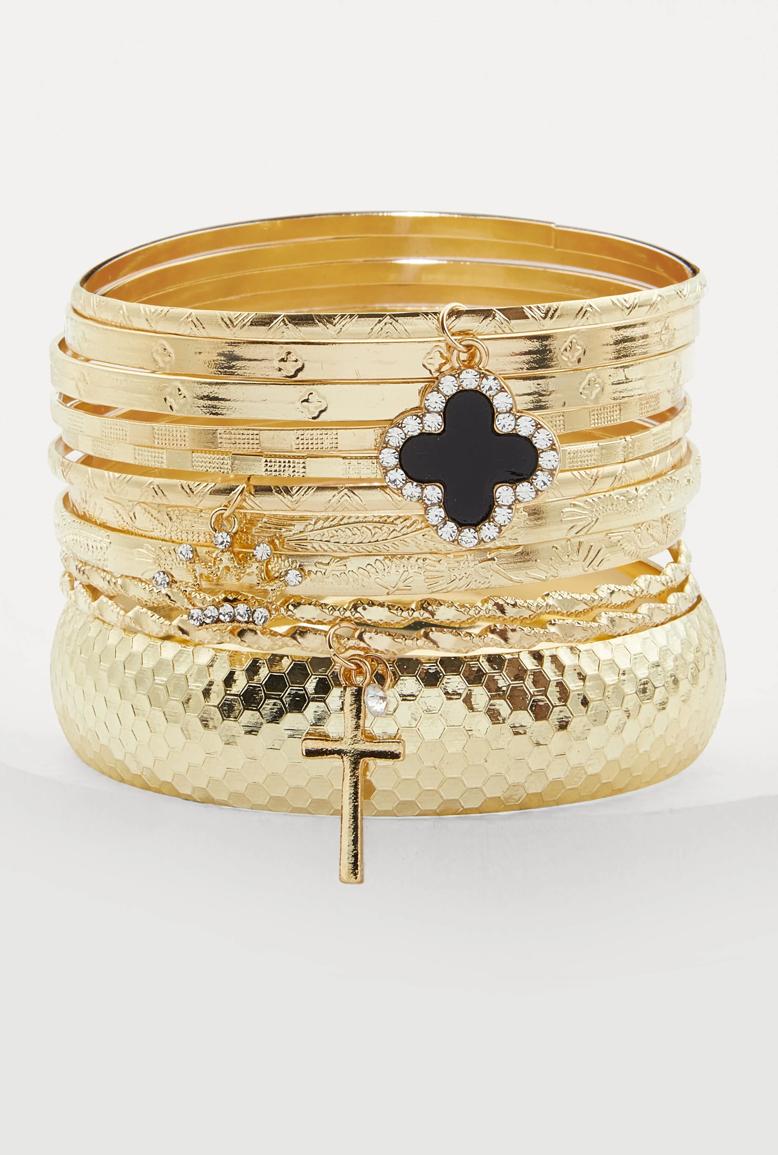 Assorted Metallic Charm Bangles Set of 11 sold by Rainbow product image thumbnail 2