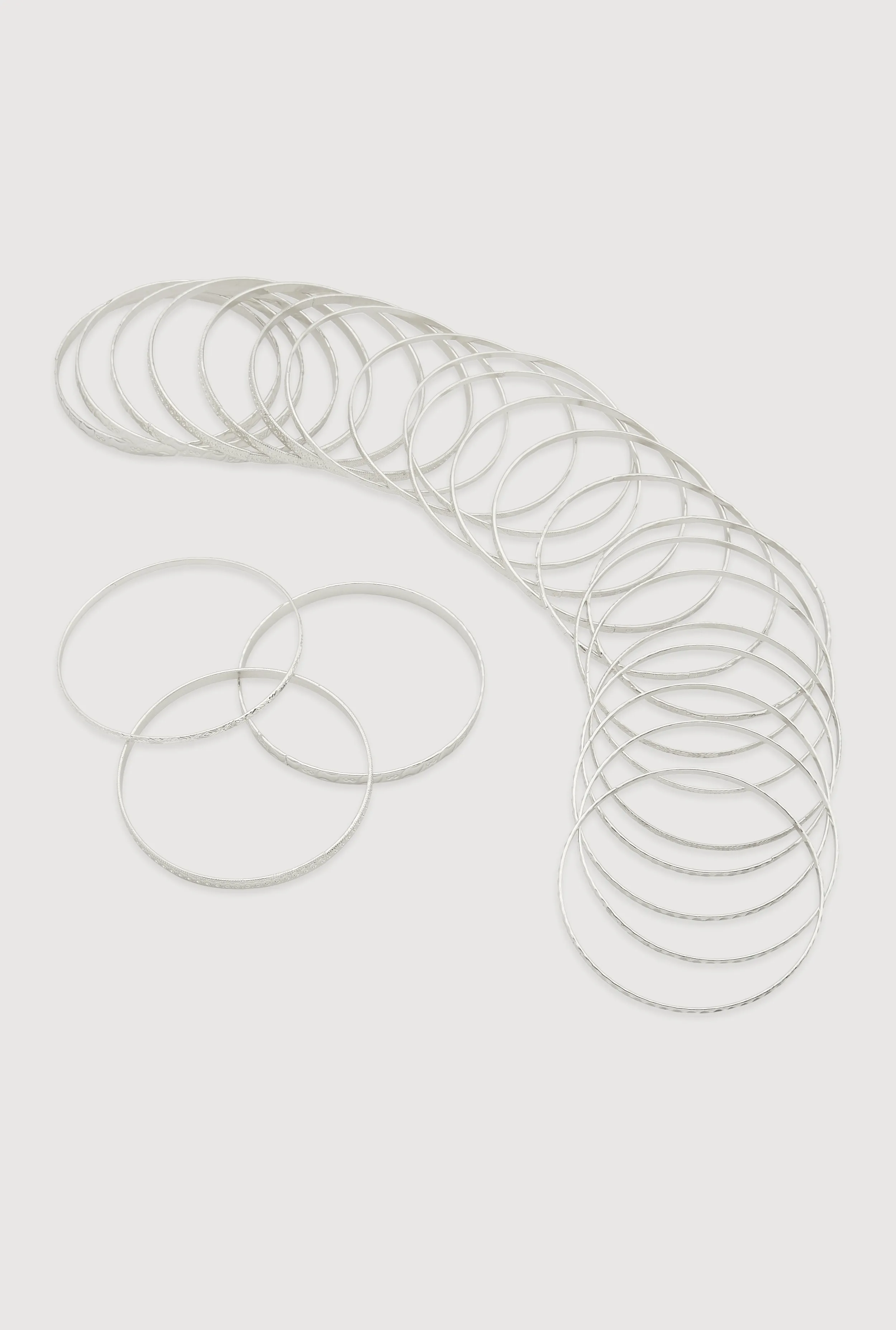 Plus Size Textured Metallic Bangles Set of 24 sold by Rainbow product image thumbnail 3