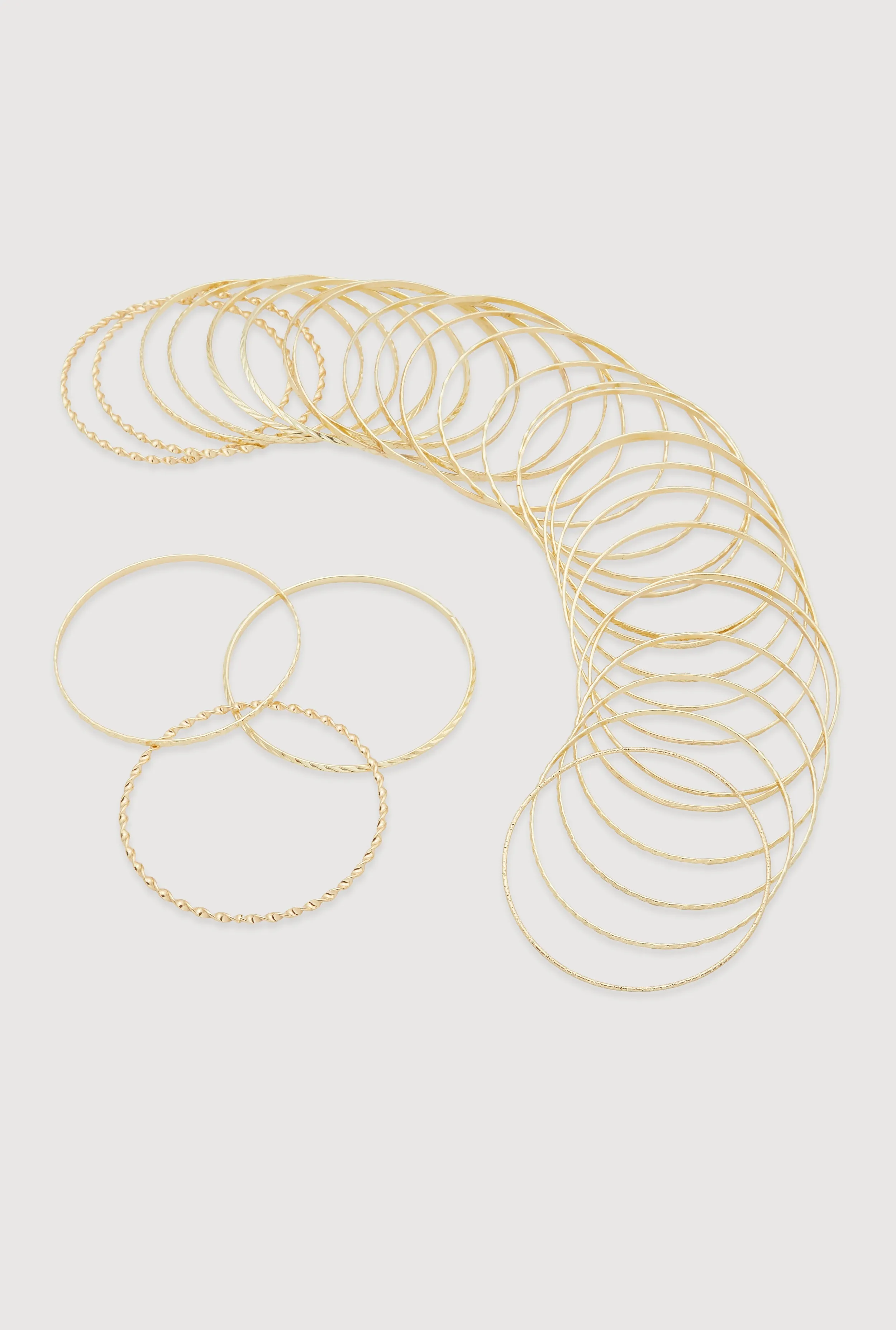 Plus Size Metallic Textured Bangles Set of 30 sold by Rainbow product image thumbnail 3