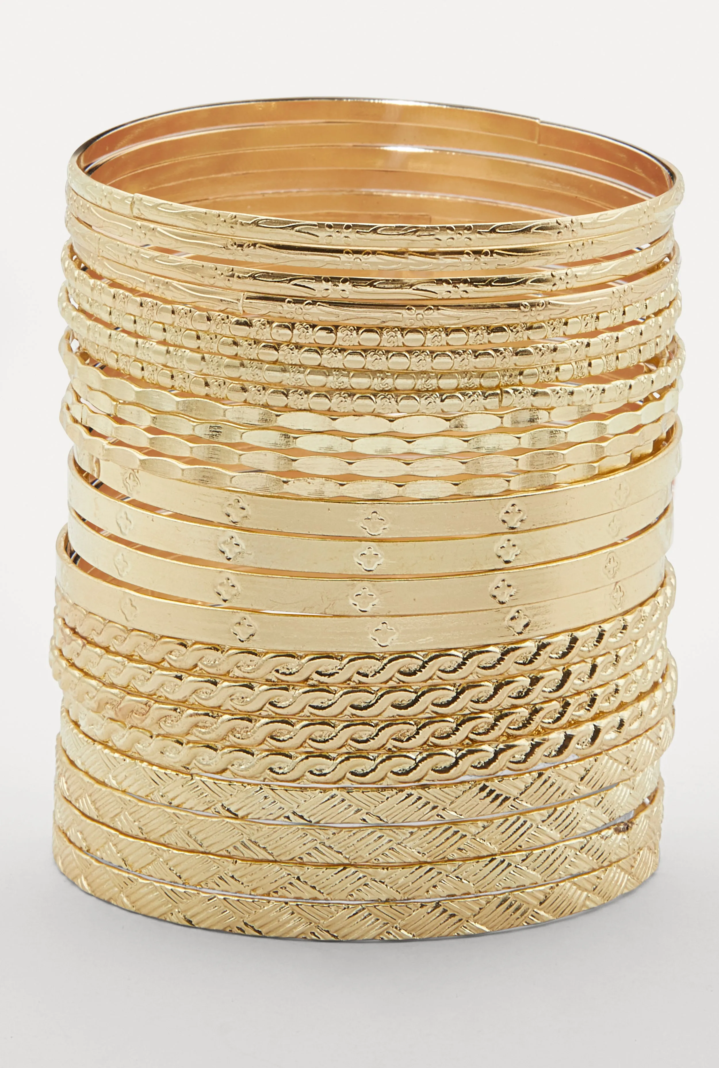 Plus Size Metallic Textured Bangles Set of 24 sold by Rainbow product image thumbnail 2