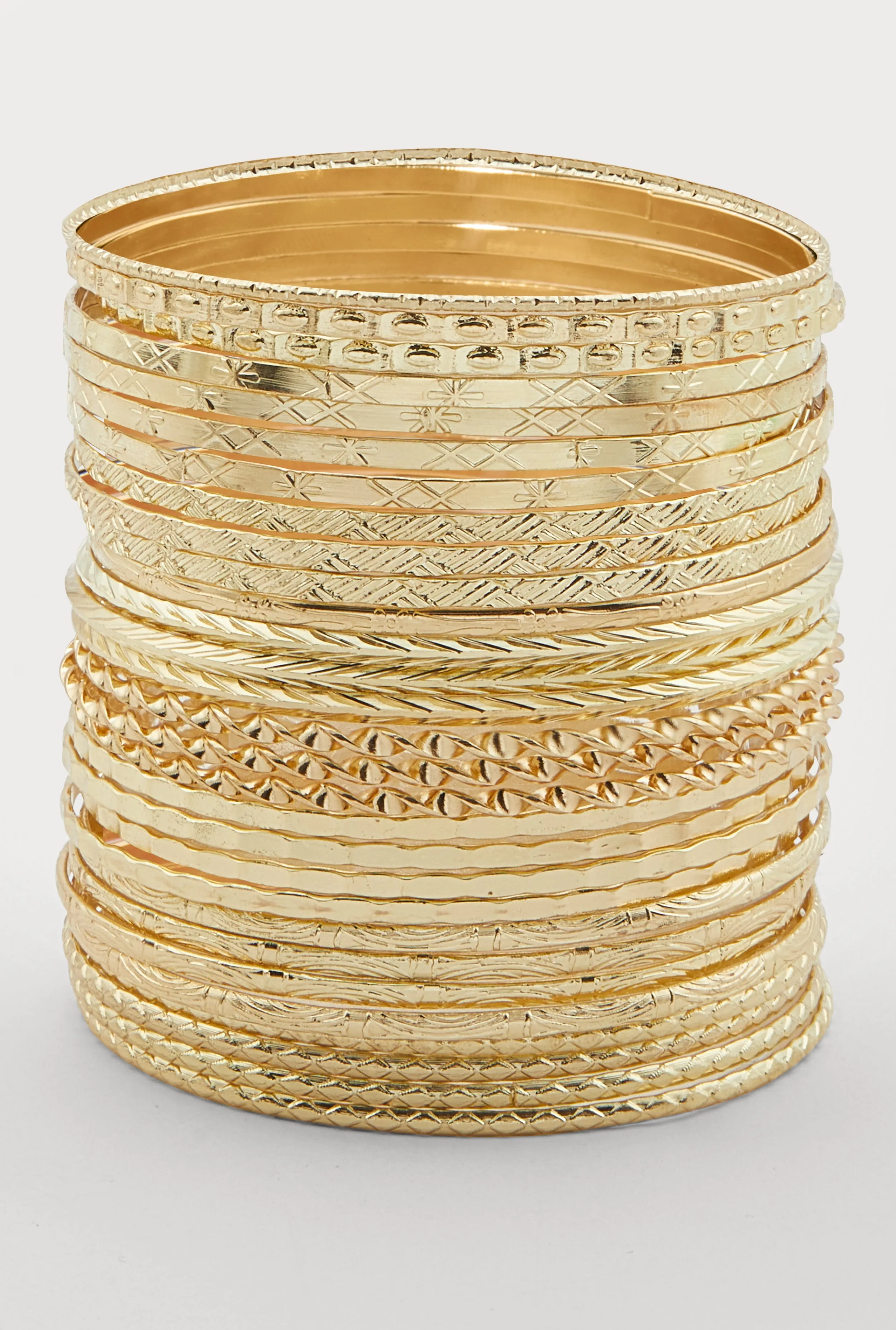 Plus Size Metallic Textured Bangles Set of 30 sold by Rainbow product image thumbnail 2