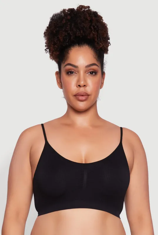Plus Size Seamless Ribbed Knit Cami Bra sold by Rainbow