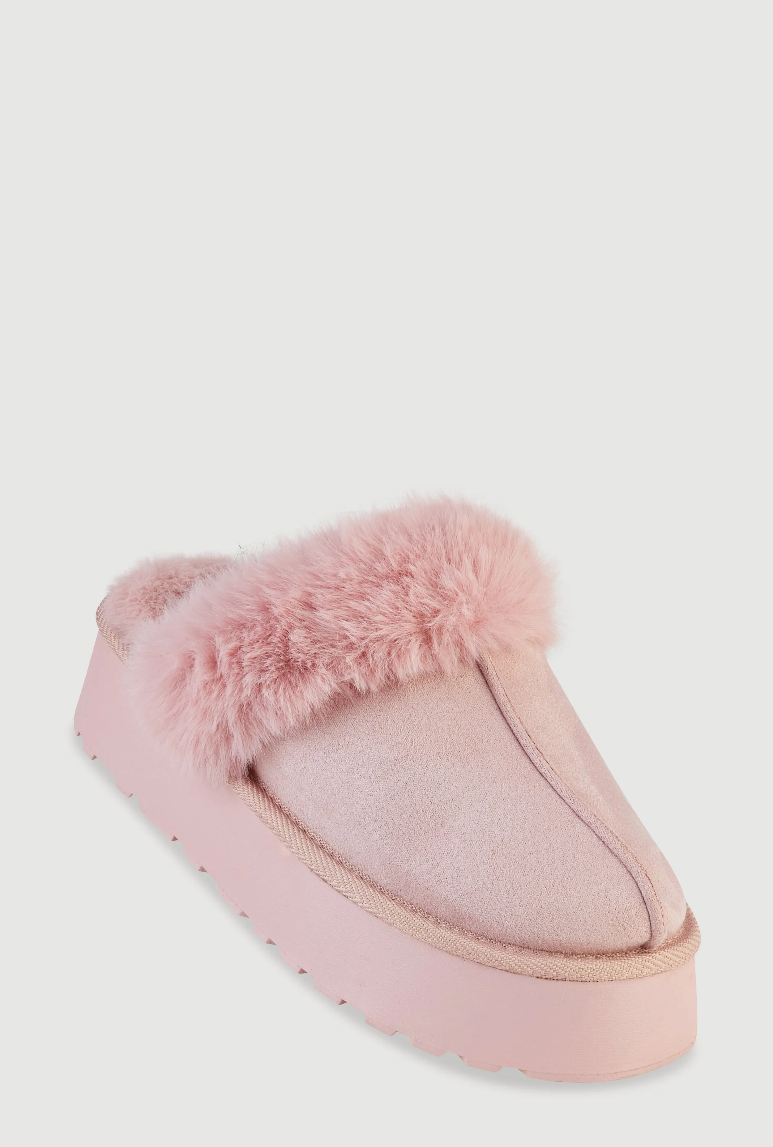 Faux Fur Platform Slippers sold by Rainbow