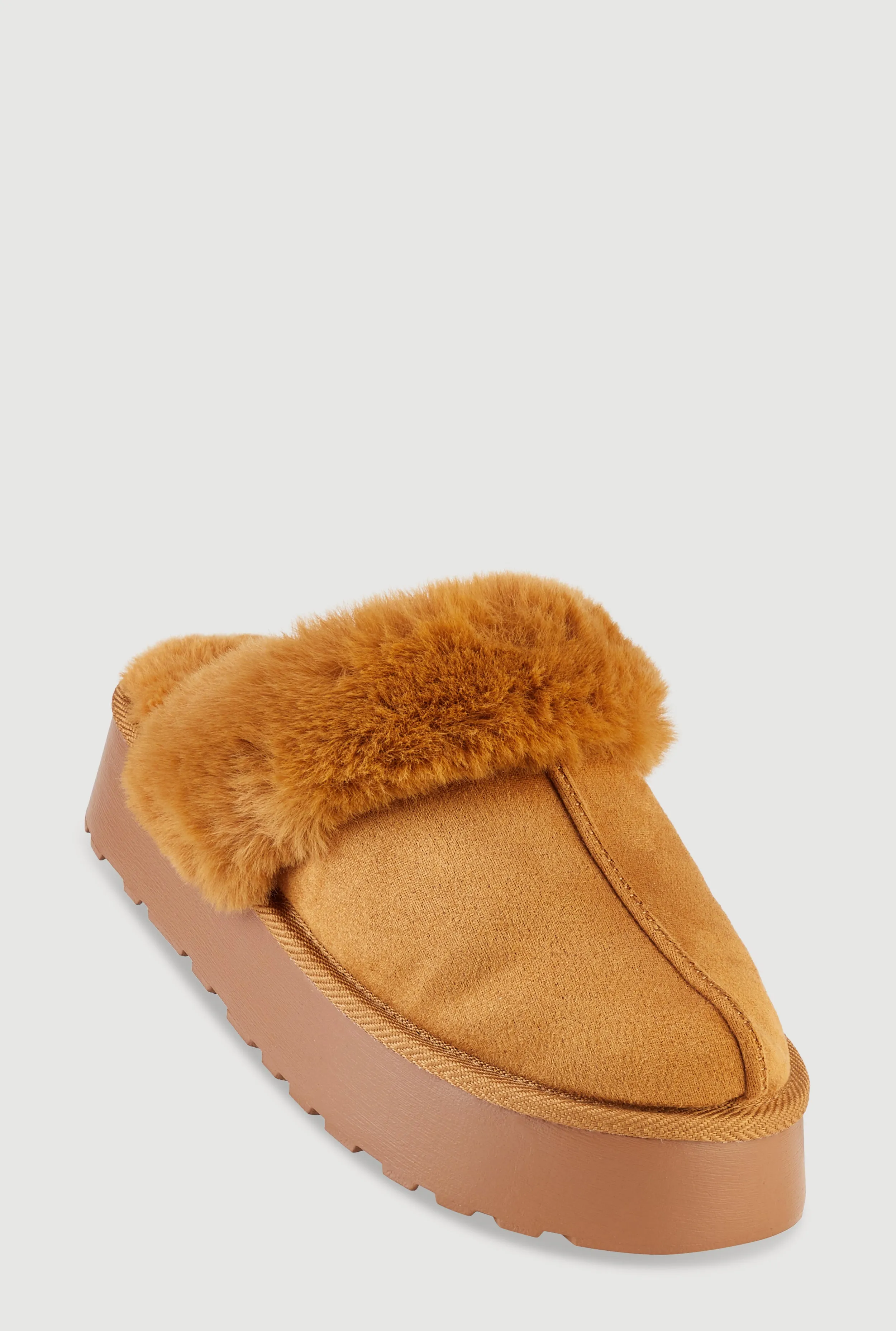 Faux Fur Platform Slippers sold by Rainbow