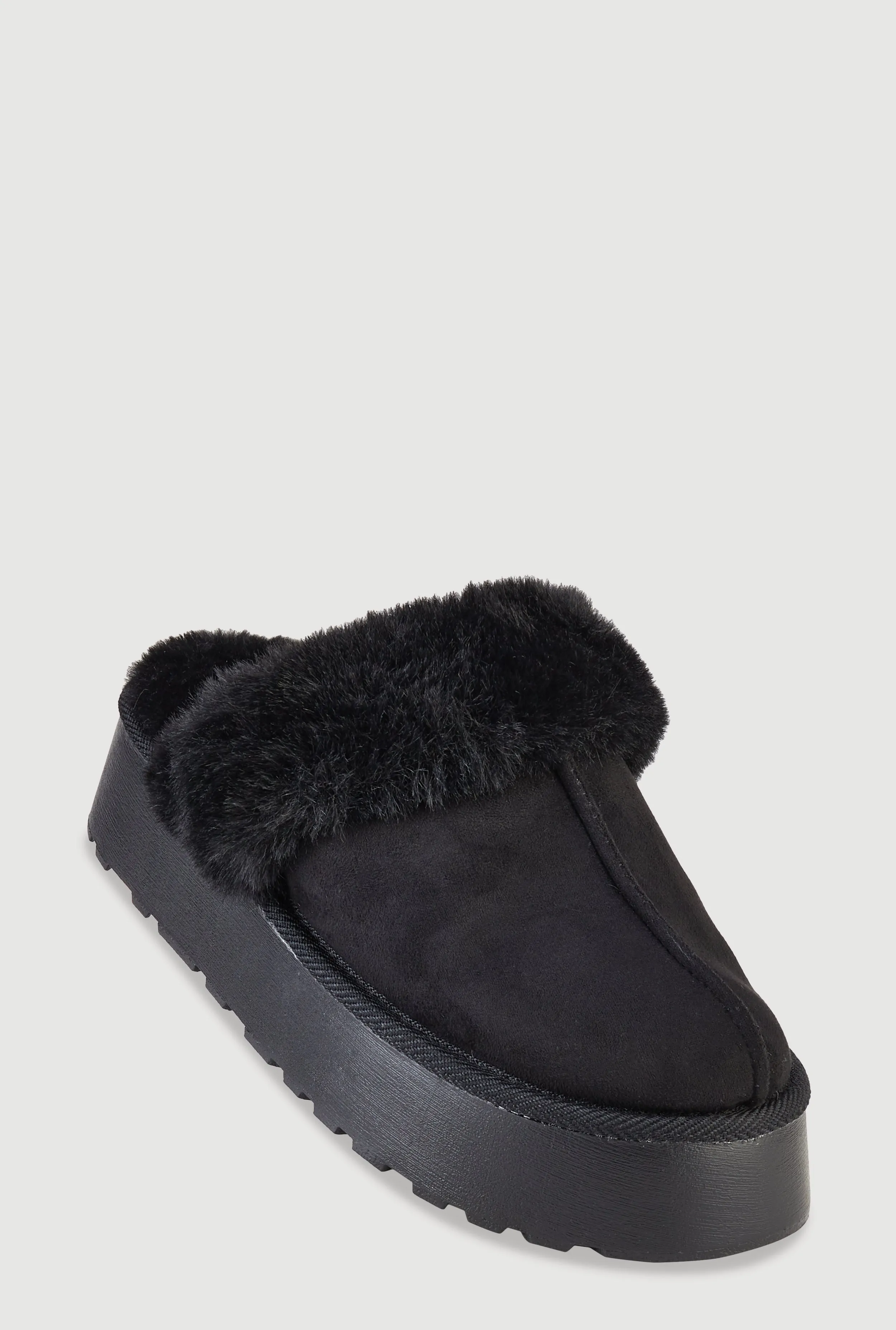 Faux Fur Platform Slippers sold by Rainbow