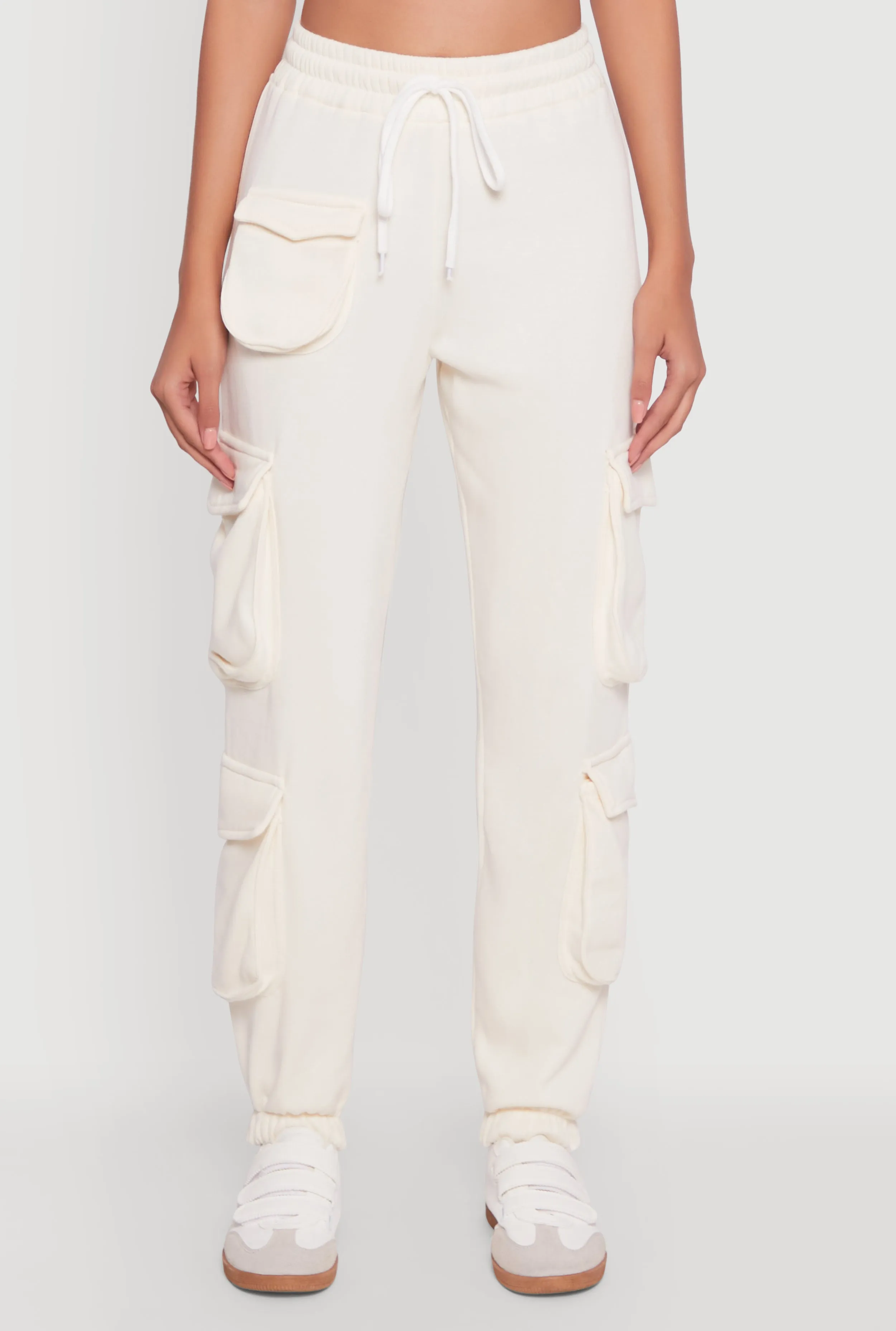 Fleece Drawstring Waist Cargo Joggers sold by Rainbow product image thumbnail 5