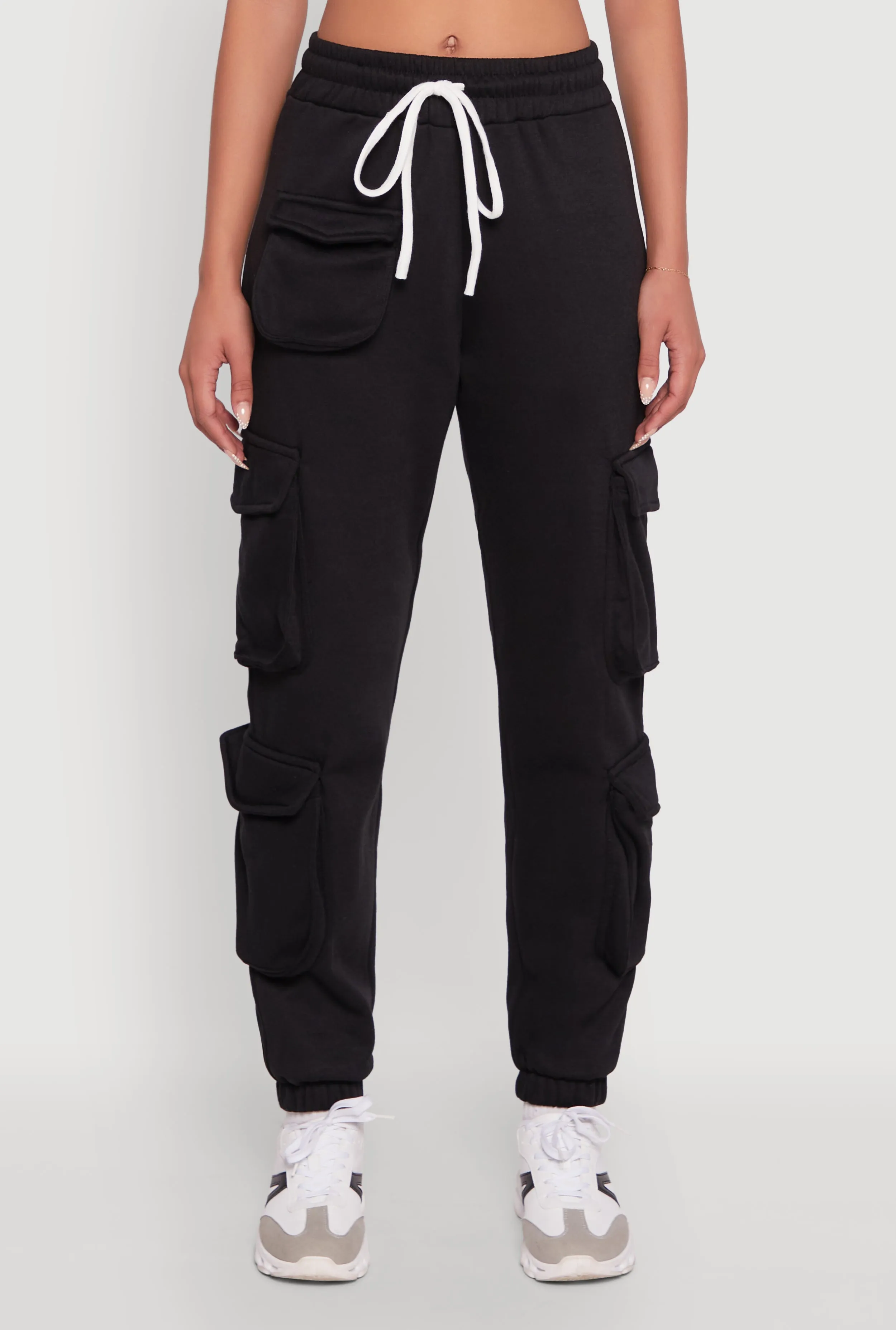 Fleece Drawstring Waist Cargo Joggers sold by Rainbow product image thumbnail 5