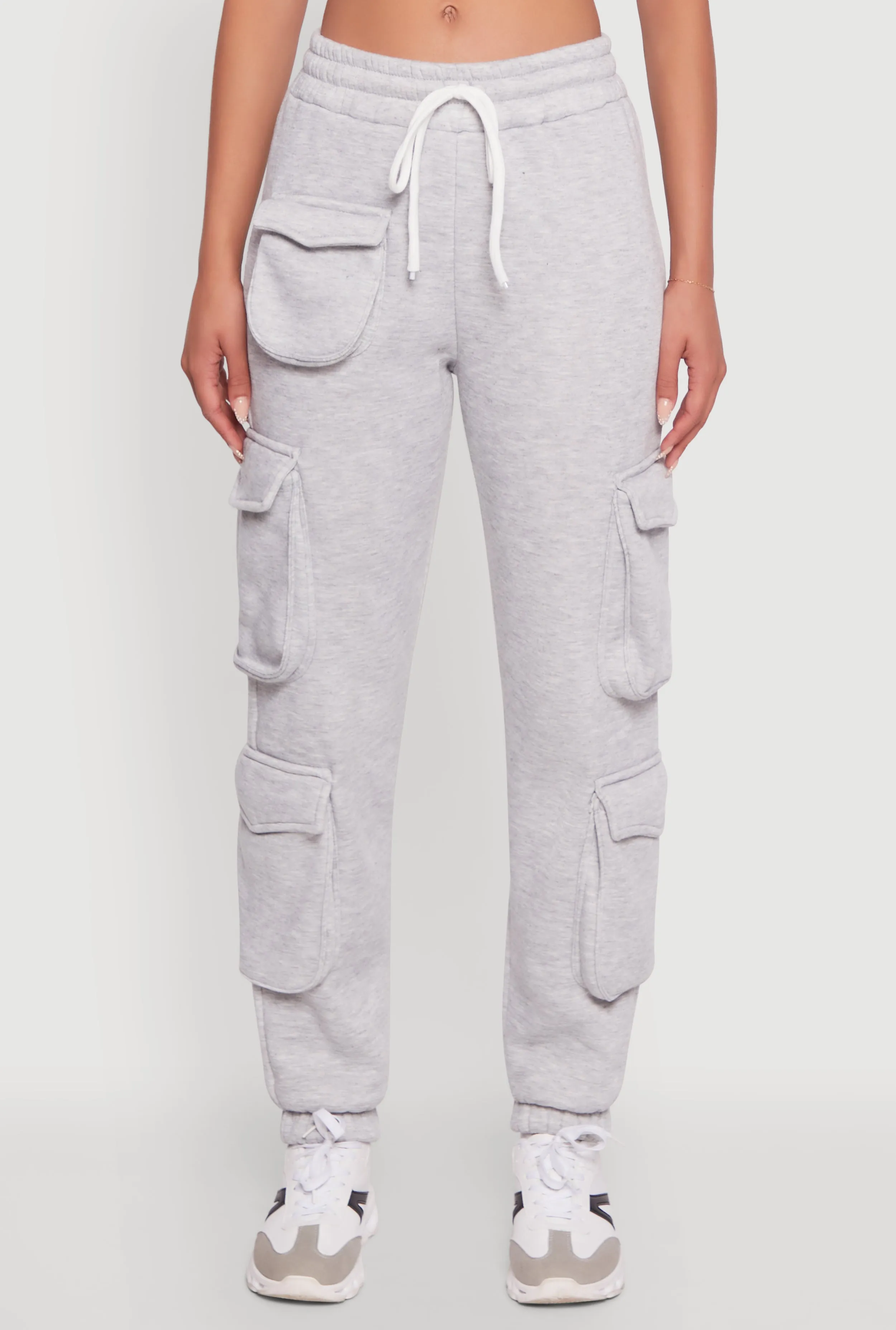 Fleece Drawstring Waist Cargo Joggers sold by Rainbow product image thumbnail 5