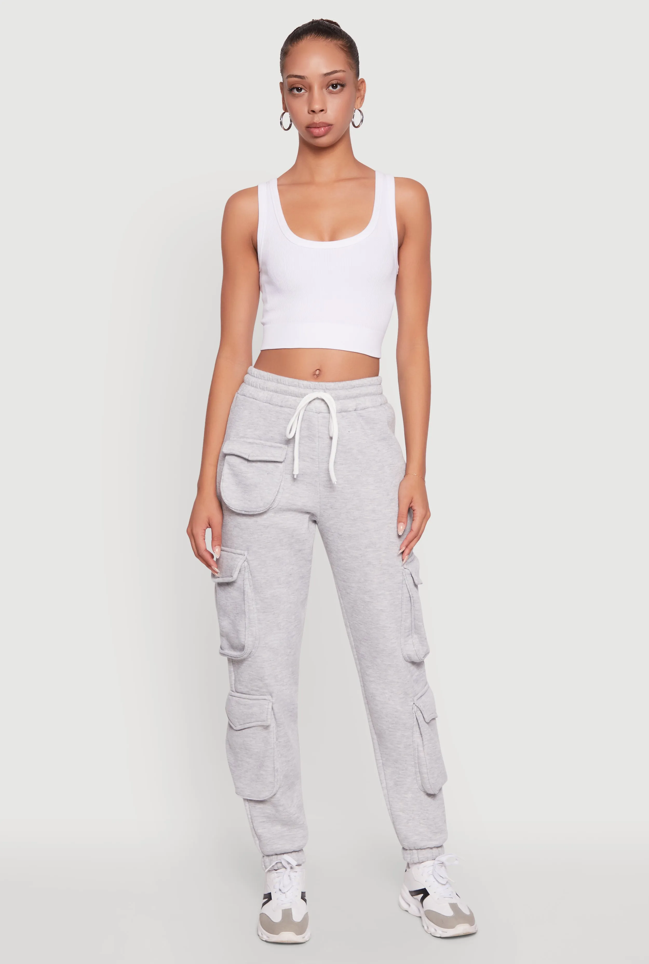 Fleece Drawstring Waist Cargo Joggers sold by Rainbow product image thumbnail 2