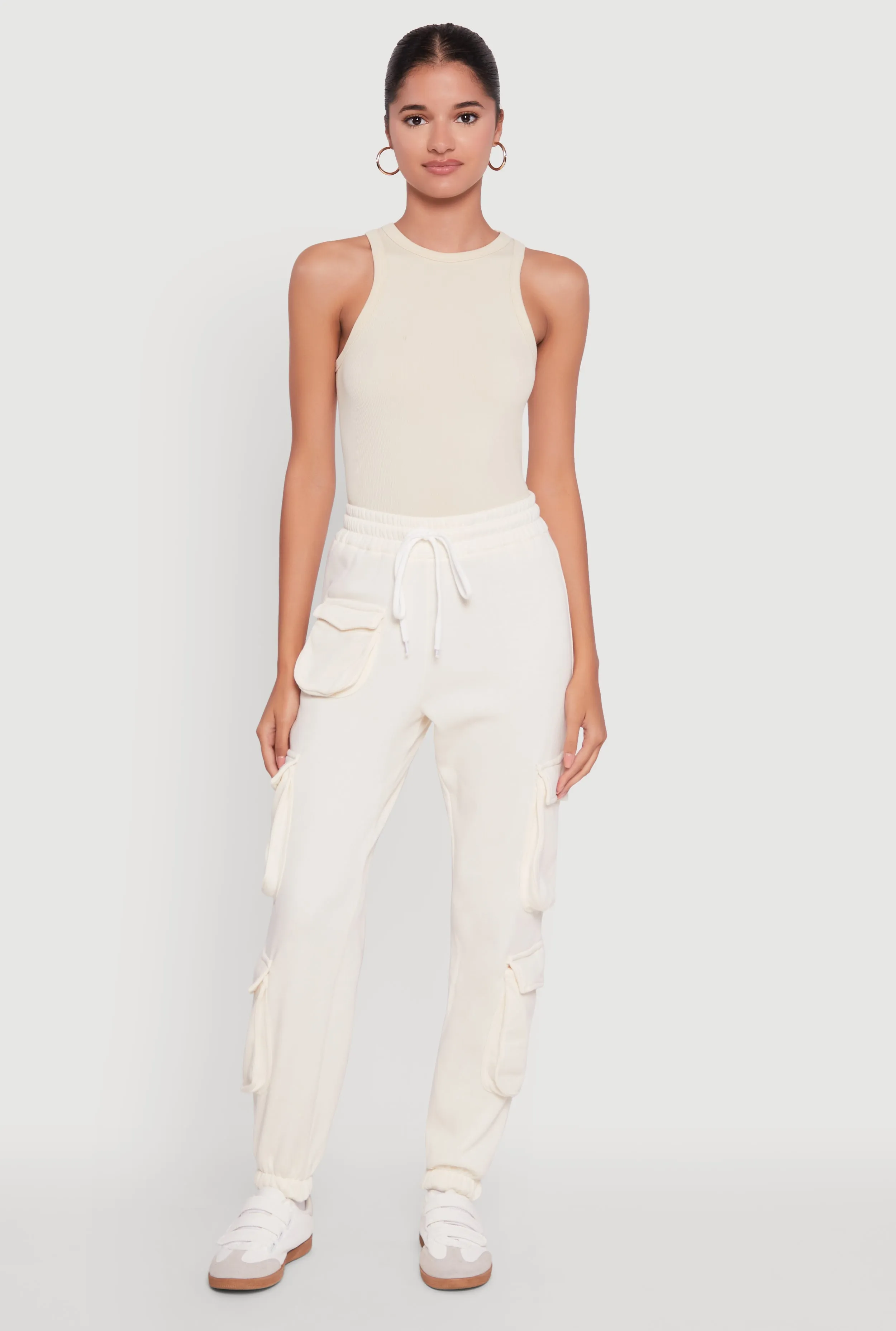 Fleece Drawstring Waist Cargo Joggers sold by Rainbow product image thumbnail 3