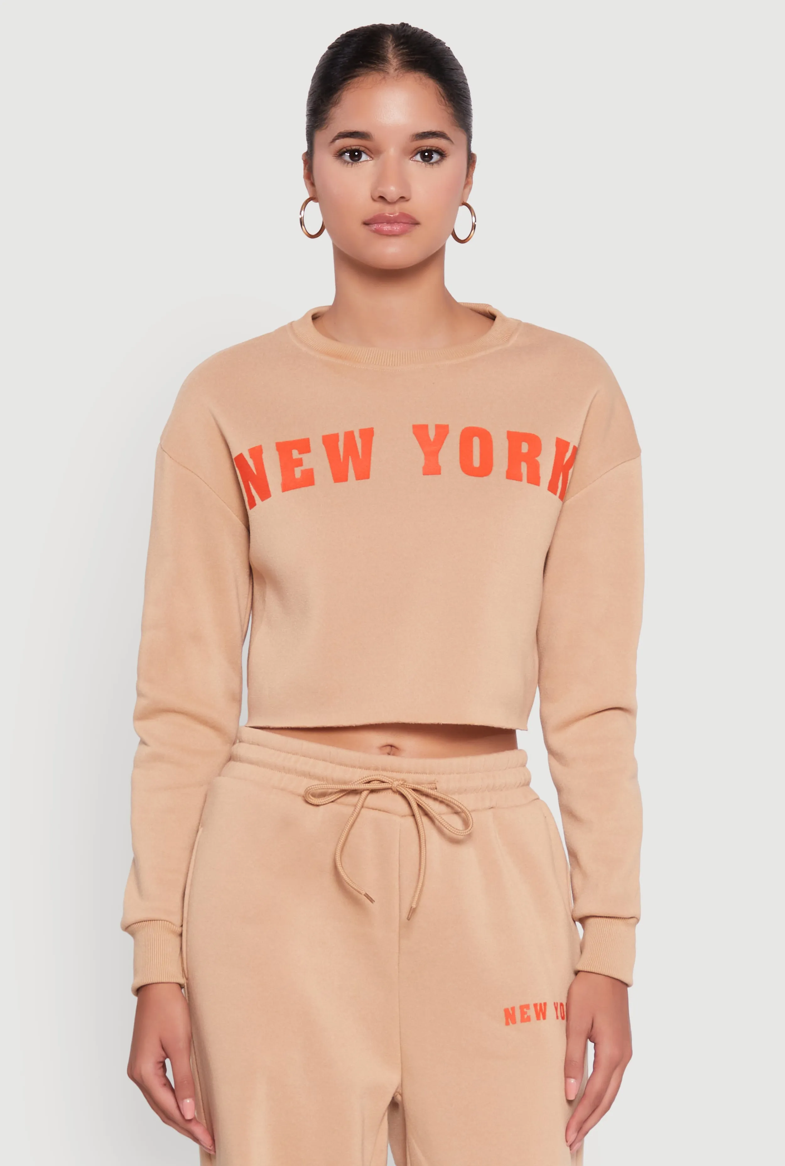New York Graphic Cropped Sweatshirt sold by Rainbow