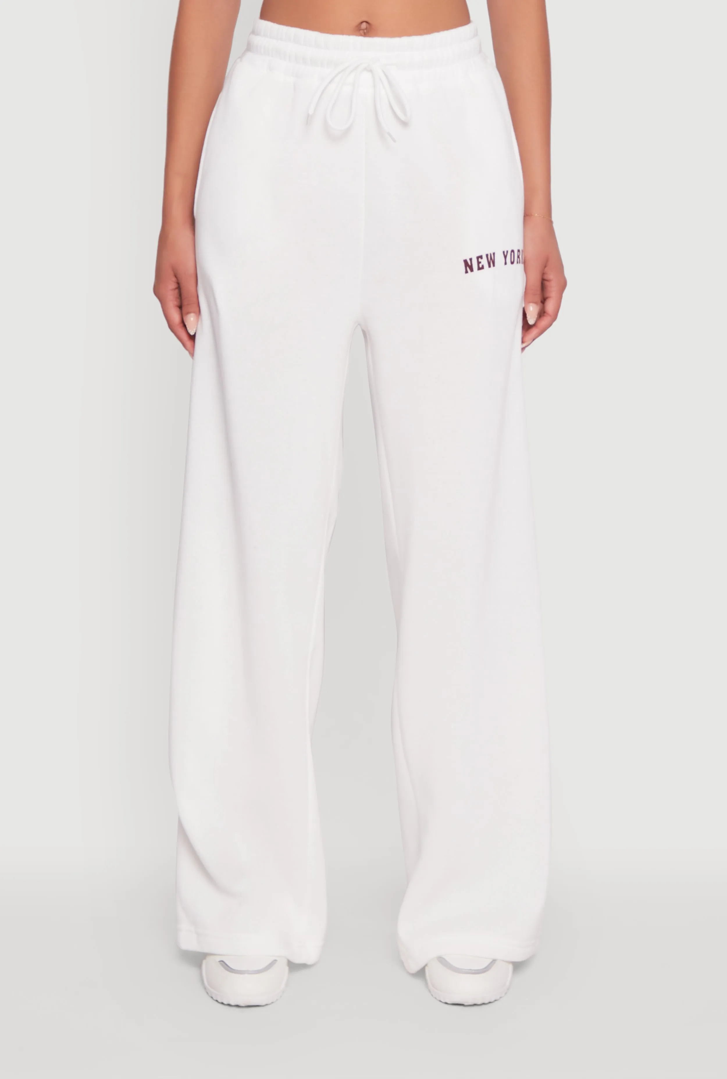 New York Graphic Drawstring Waist Wide Leg Sweatpants sold by Rainbow product image thumbnail 3