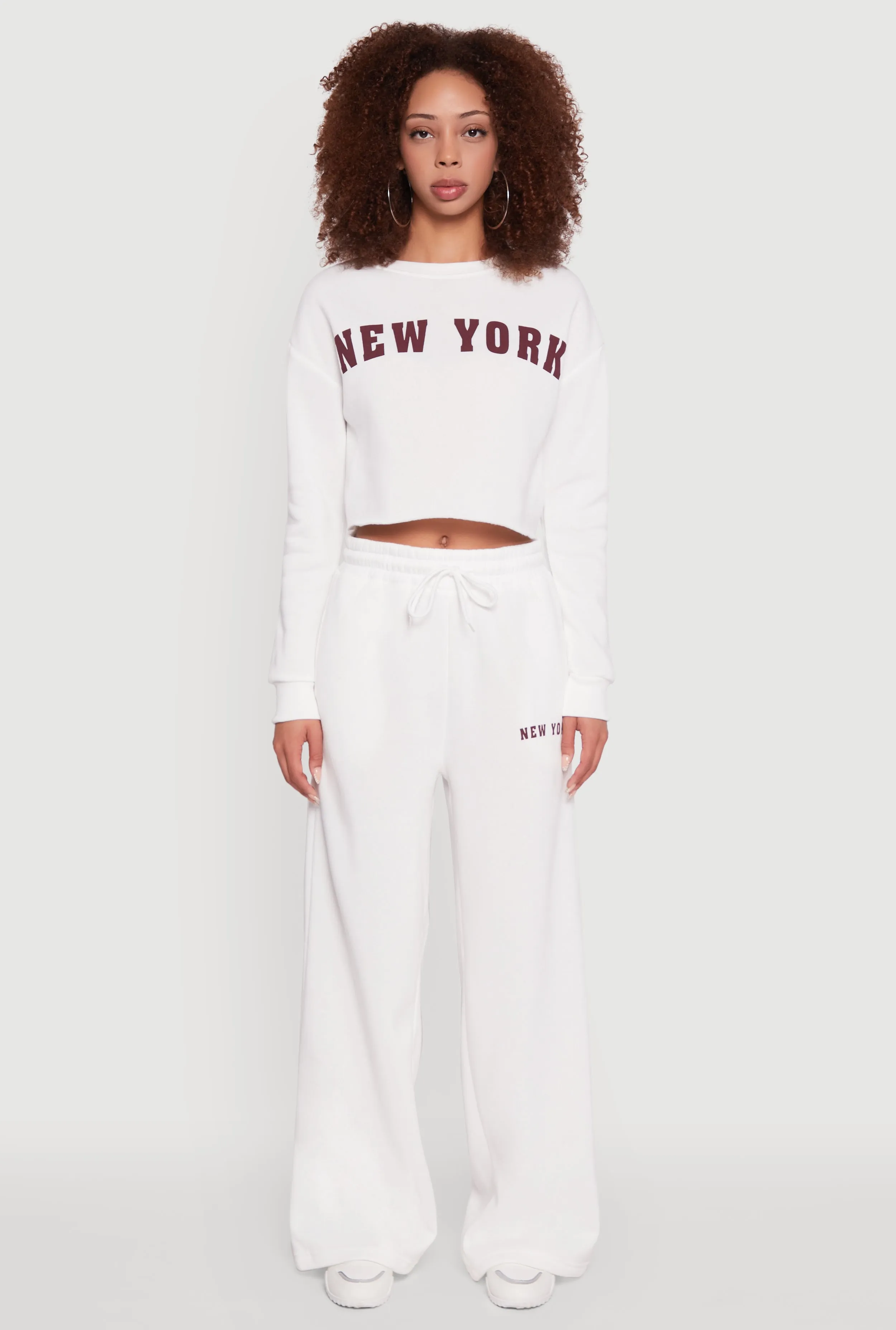 New York Graphic Drawstring Waist Wide Leg Sweatpants sold by Rainbow product image thumbnail 2