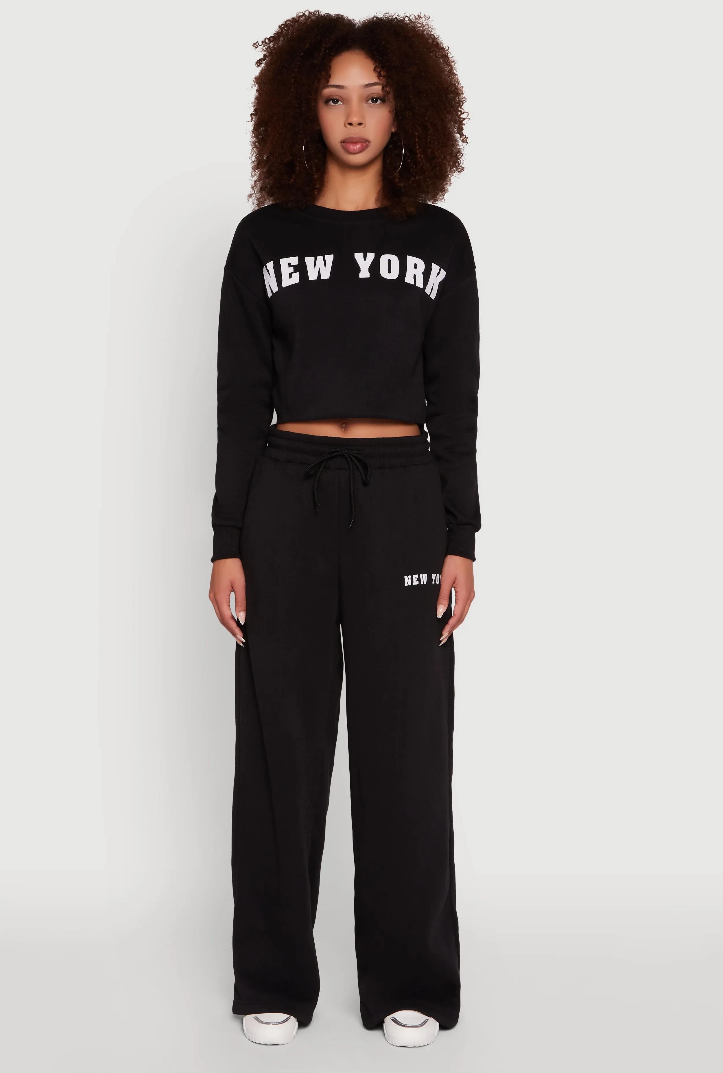 New York Graphic Drawstring Waist Wide Leg Sweatpants sold by Rainbow product image thumbnail 2