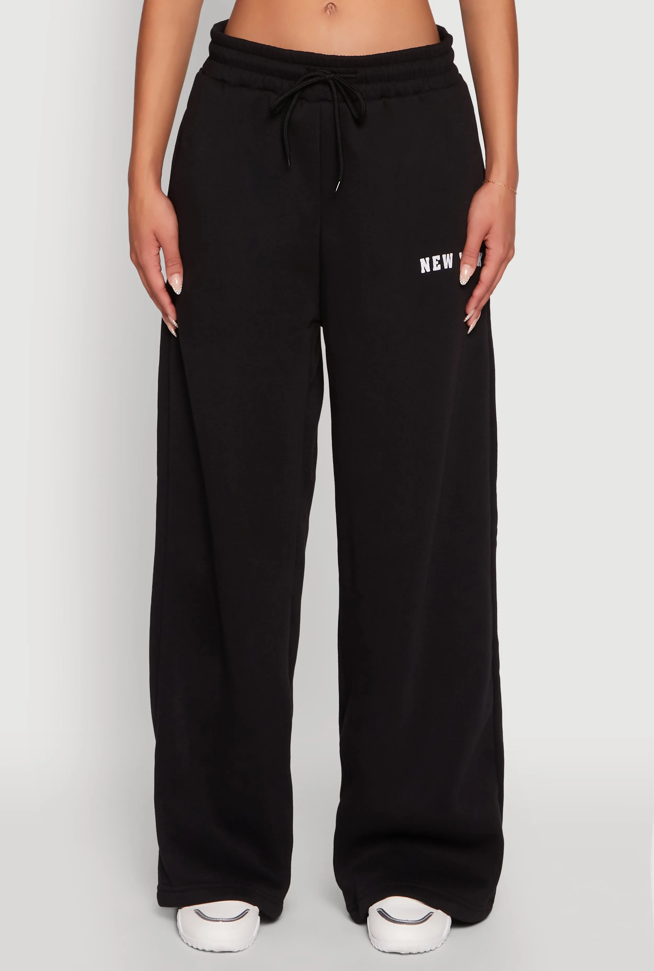 New York Graphic Drawstring Waist Wide Leg Sweatpants sold by Rainbow product image thumbnail 3