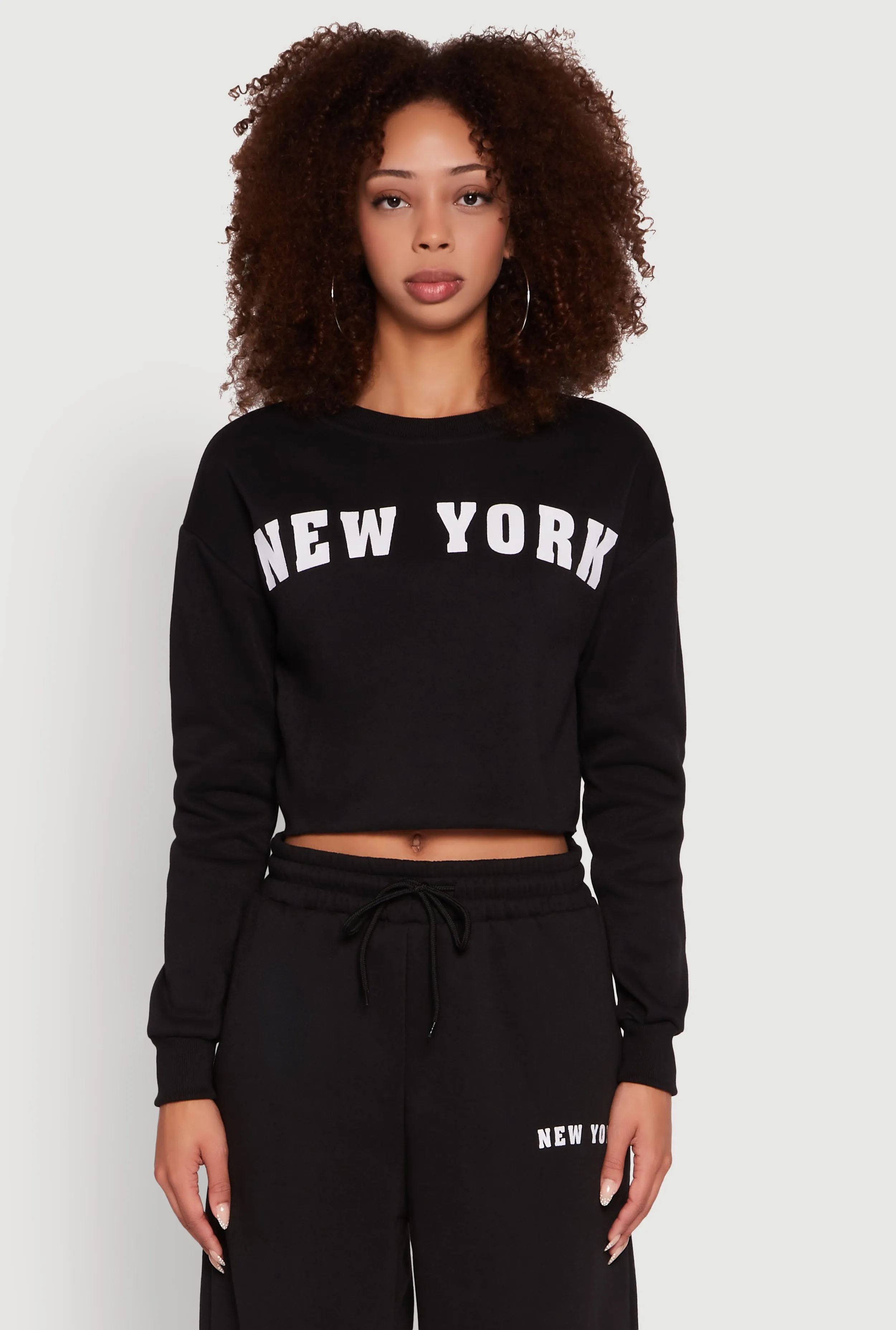 New York Graphic Cropped Sweatshirt sold by Rainbow