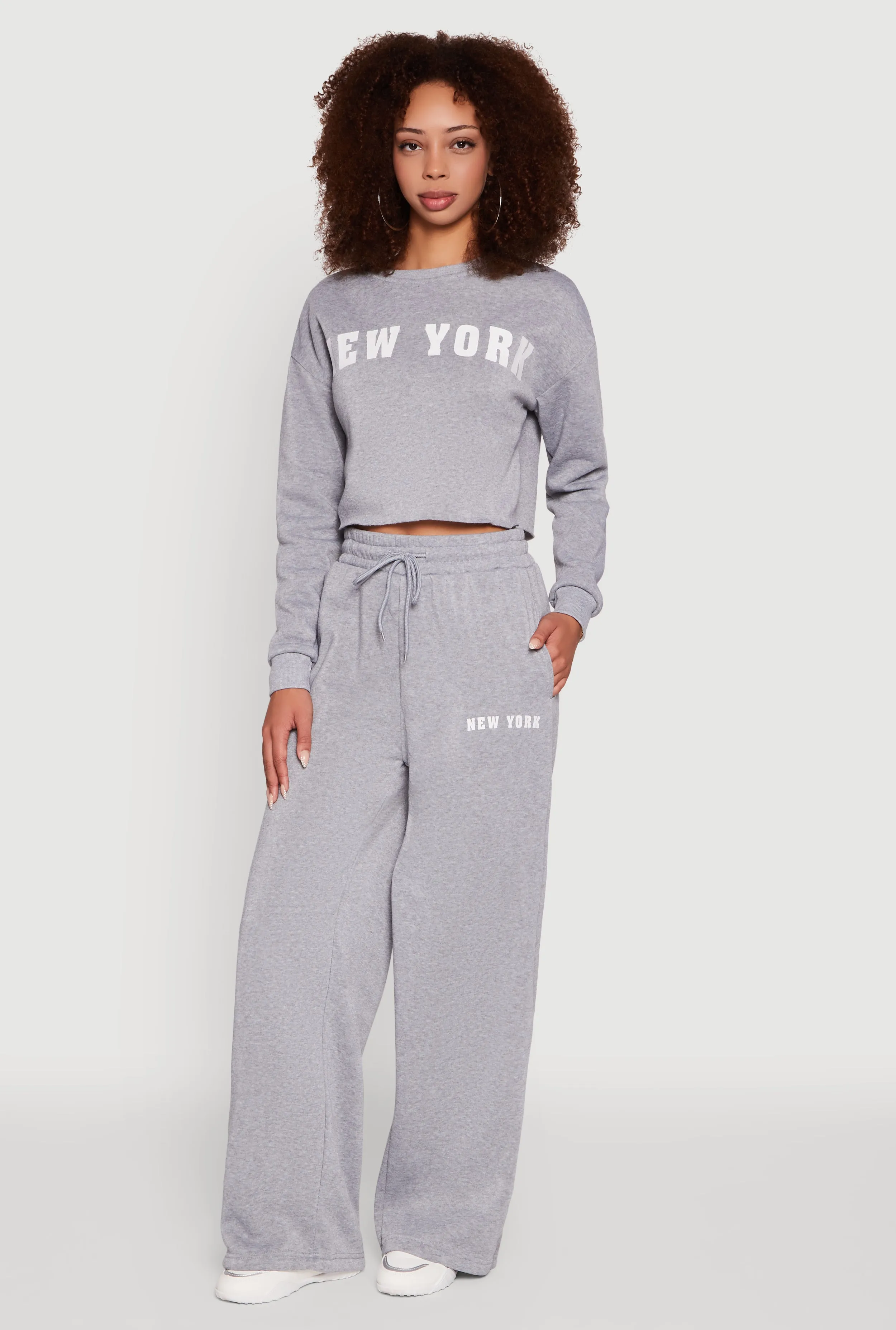 New York Graphic Drawstring Waist Wide Leg Sweatpants sold by Rainbow product image thumbnail 3
