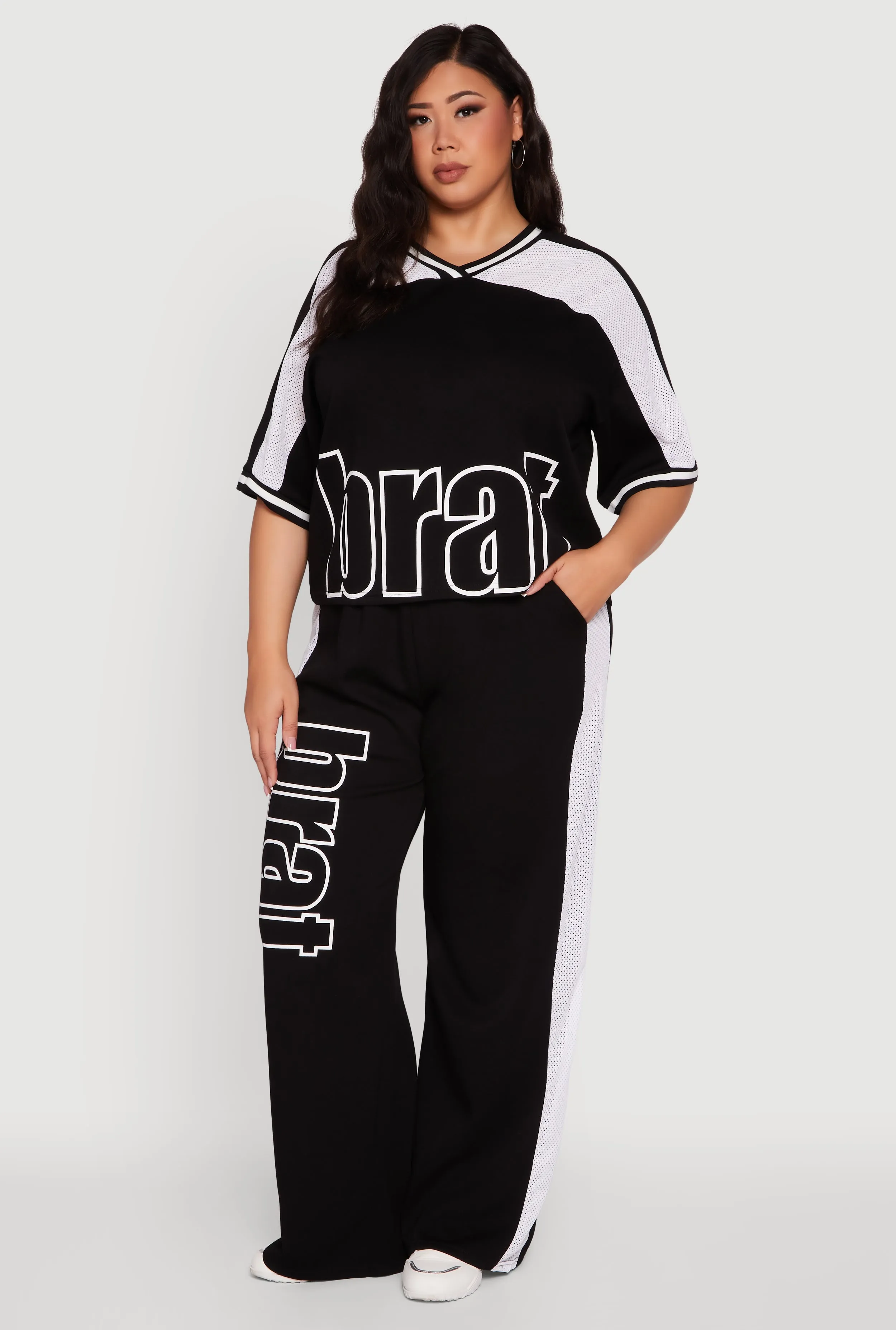 Plus Size Brat Graphic High Waisted Active Pants sold by Rainbow