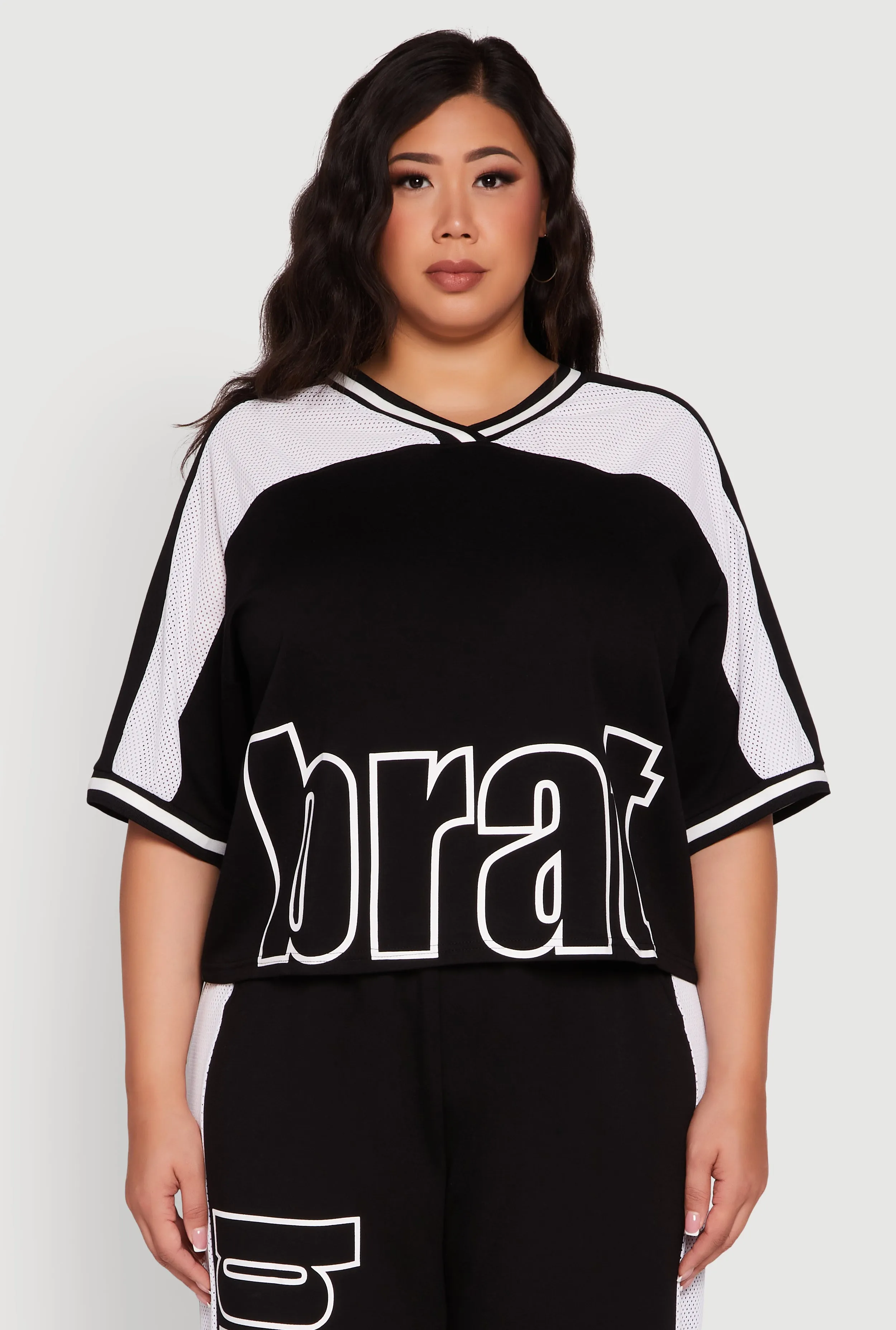 Plus Size Brat Football Graphic Top sold by Rainbow