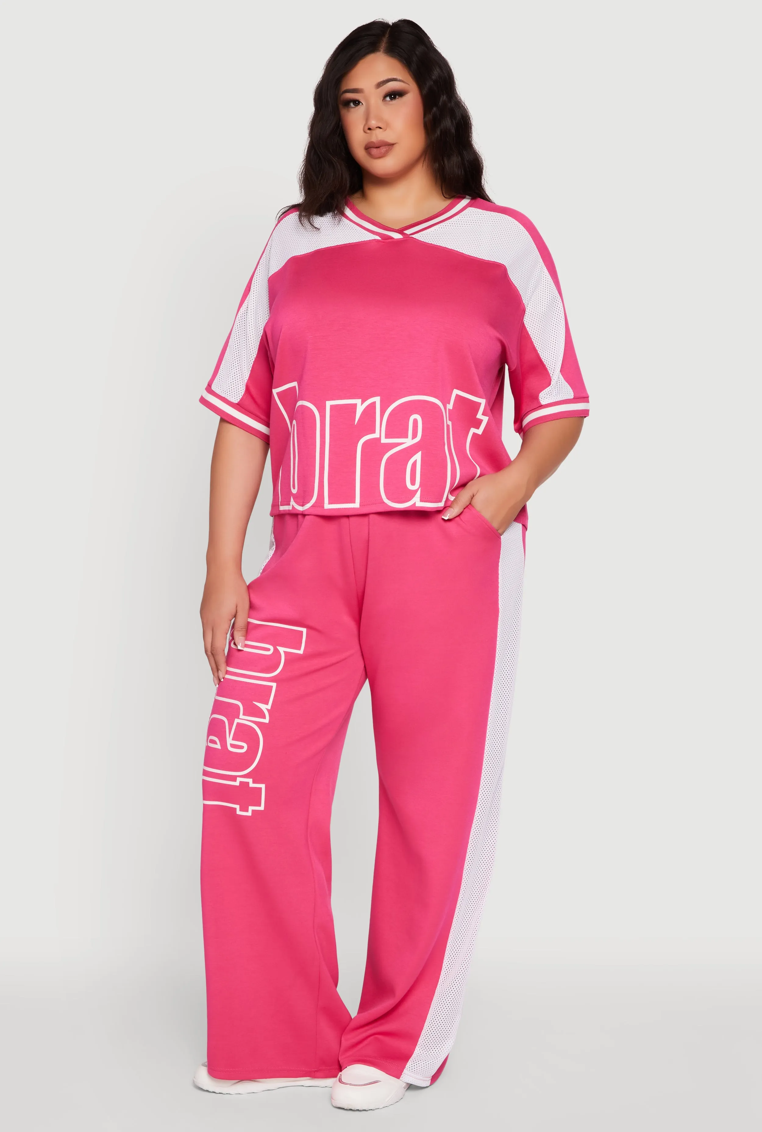 Plus Size Brat Graphic High Waisted Active Pants sold by Rainbow product image thumbnail 2