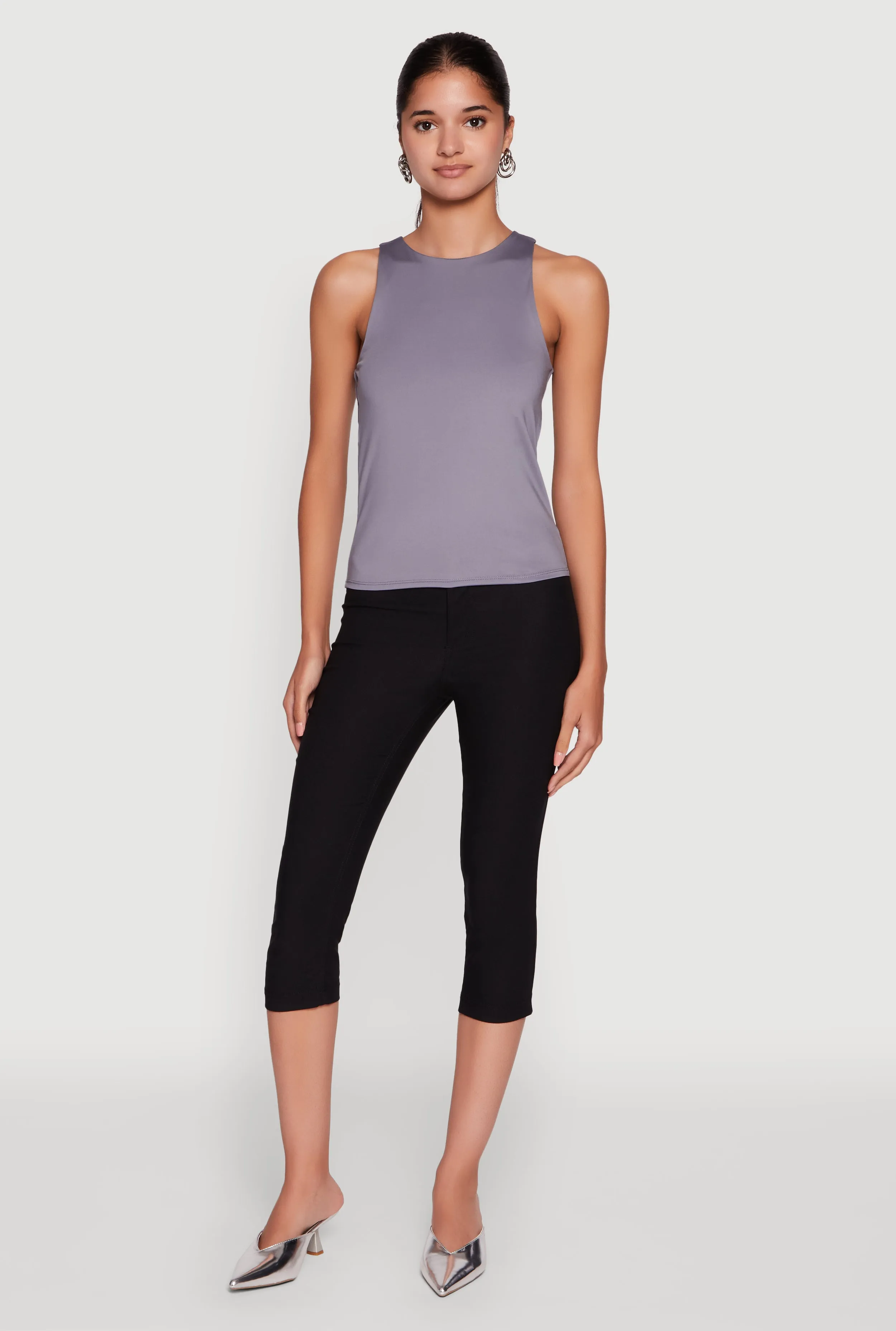 High Neck Shelf Bra Racerback Tank Top sold by Rainbow