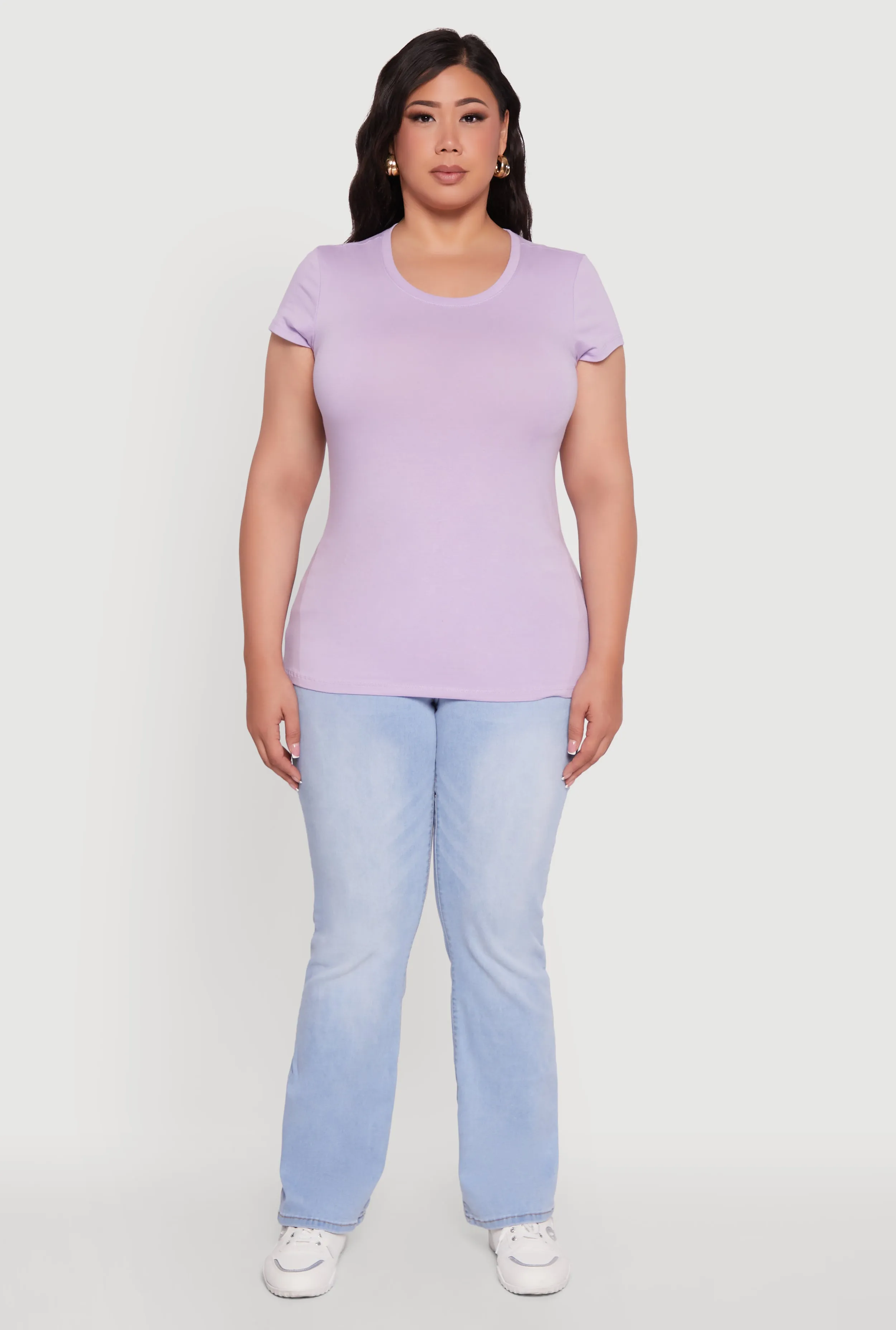 Plus Size Basic Crew Neck Tee sold by Rainbow product image thumbnail 3