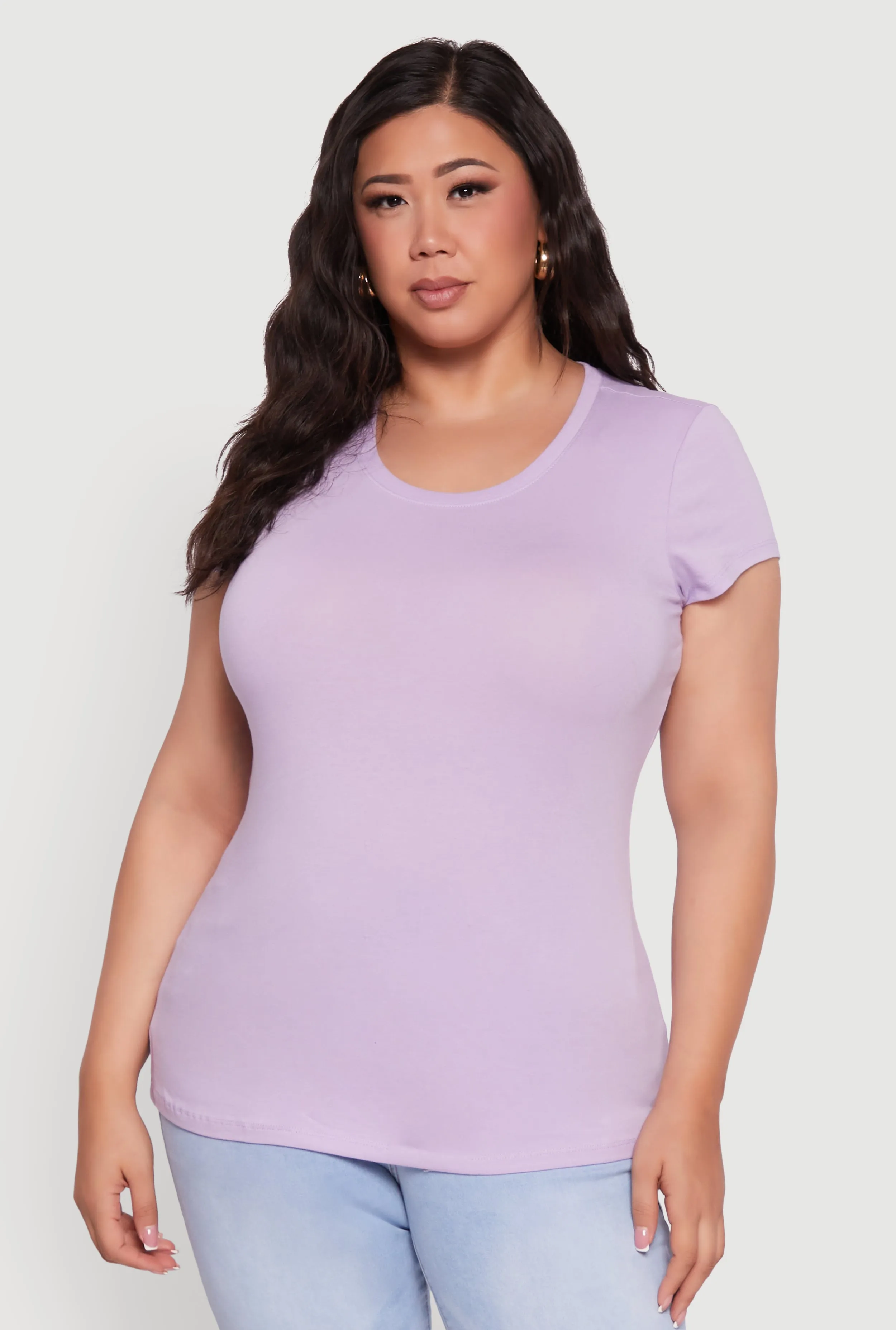 Plus Size Basic Crew Neck Tee sold by Rainbow product image thumbnail 2
