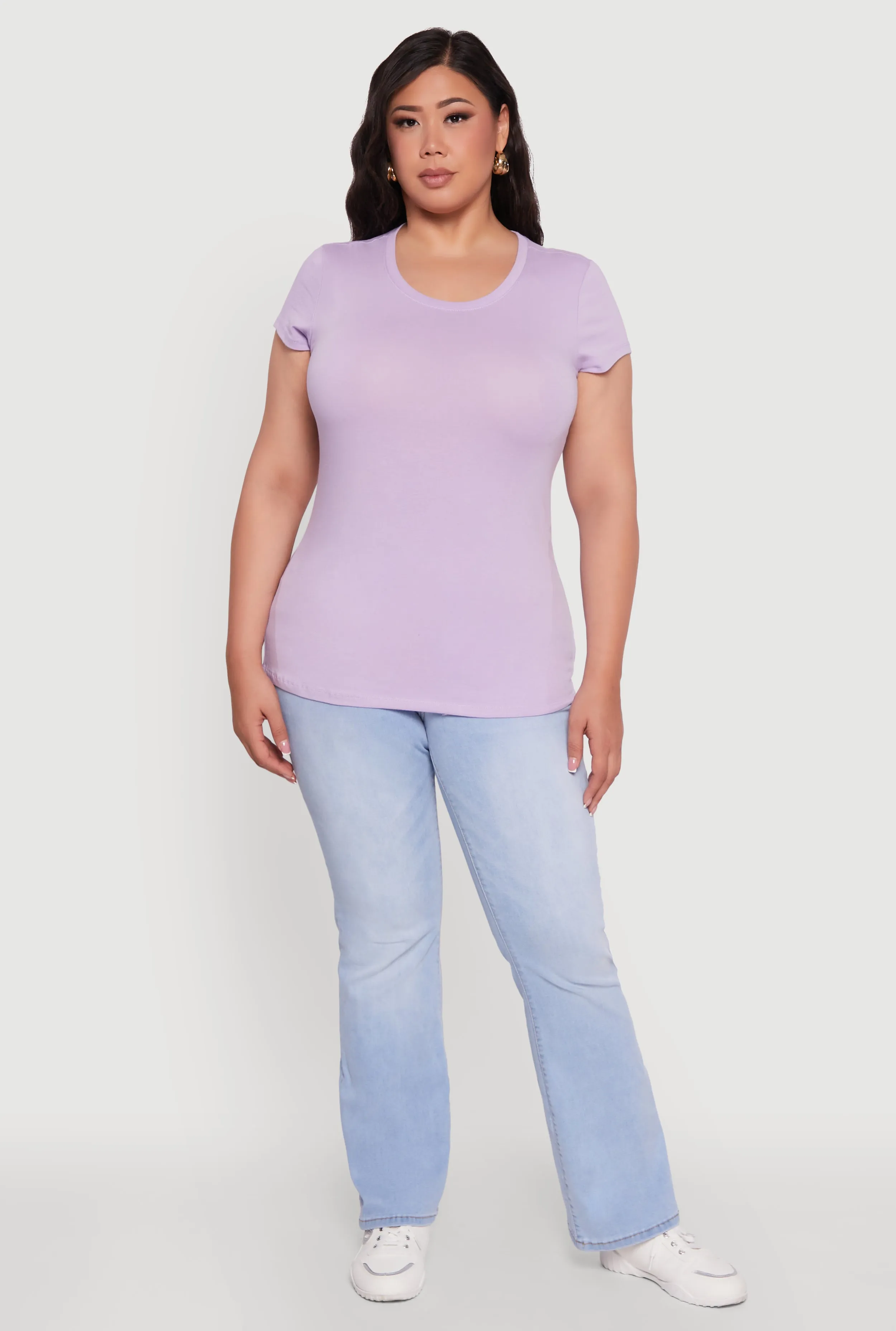 Plus Size Basic Crew Neck Tee sold by Rainbow