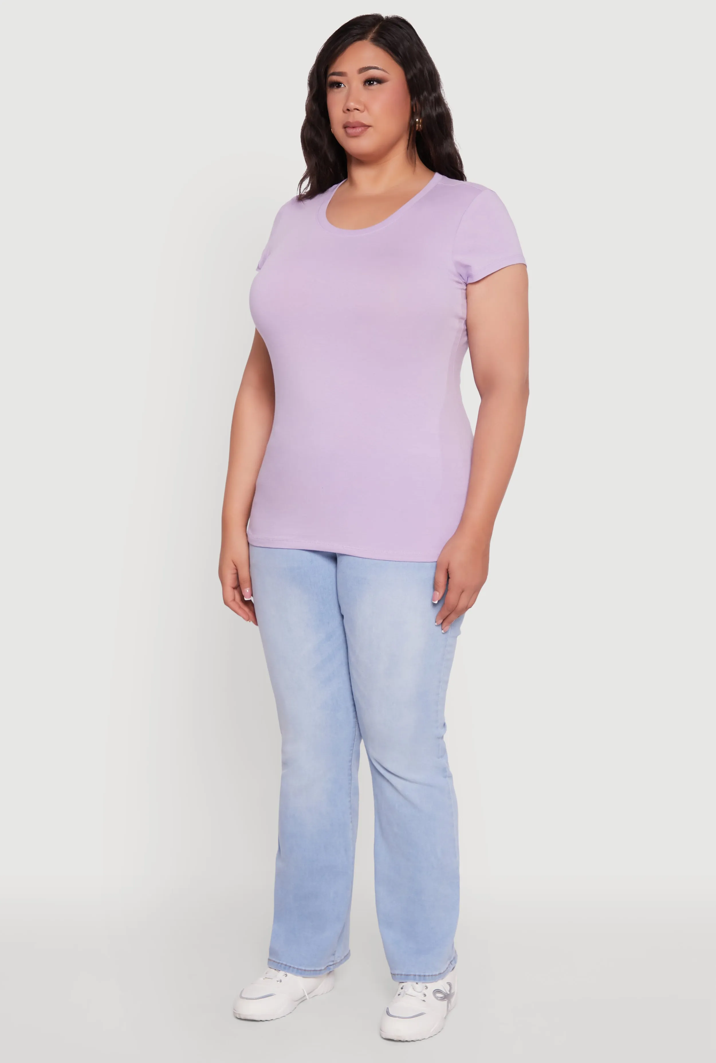 Plus Size Basic Crew Neck Tee sold by Rainbow product image thumbnail 5