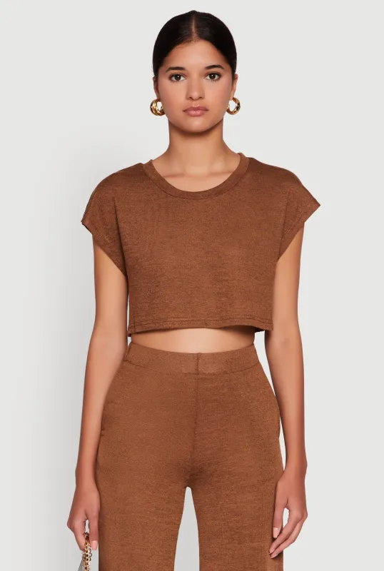Daisy Dolman Sleeve Cropped Tee sold by Rainbow