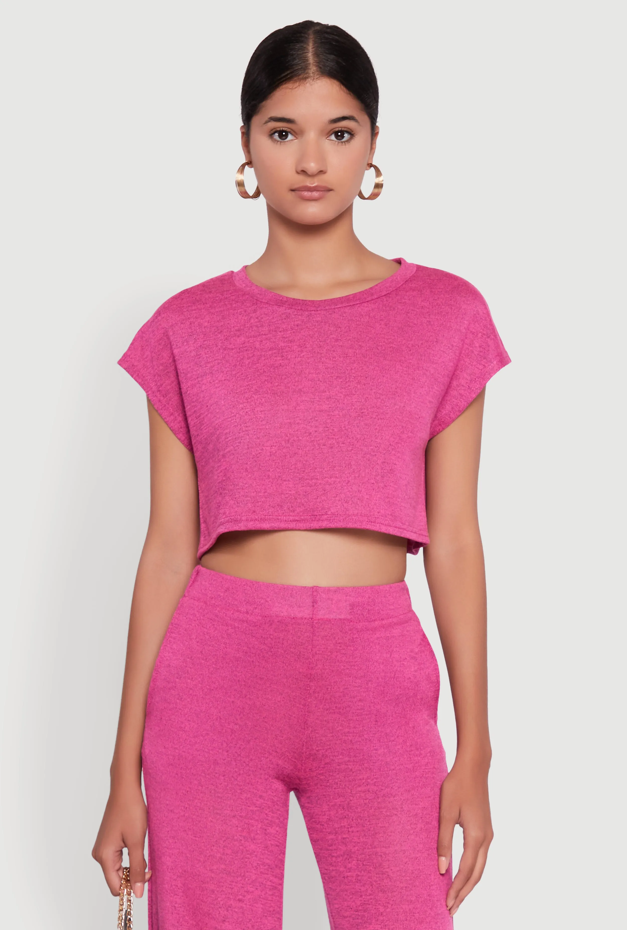 Daisy Dolman Sleeve Cropped Tee sold by Rainbow