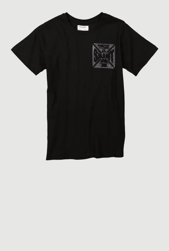 Boys Rhinestone Saint Crew Neck T-Shirt sold by Rainbow