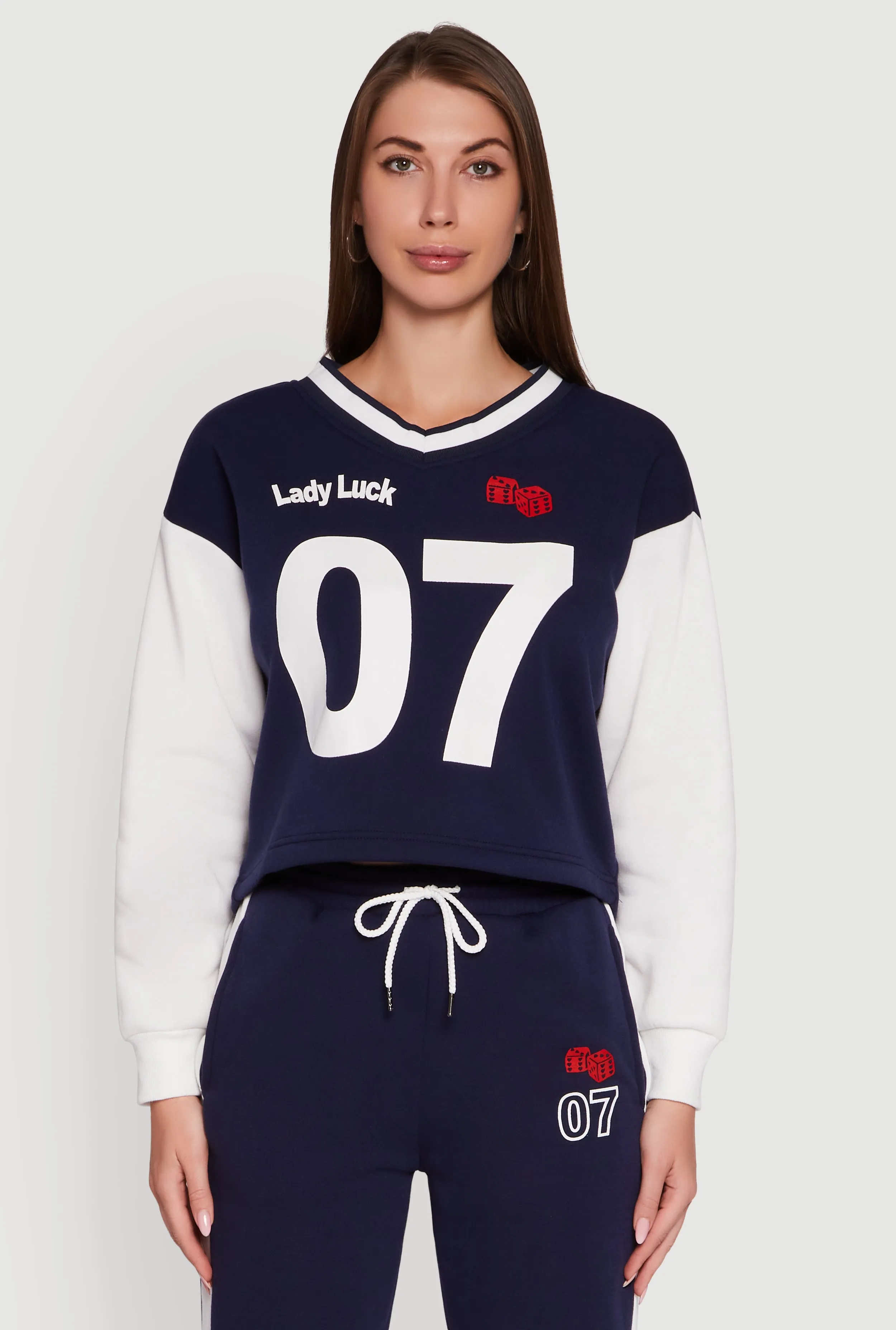 Graphic Varsity Stripe Pull Over Sweatshirt sold by Rainbow