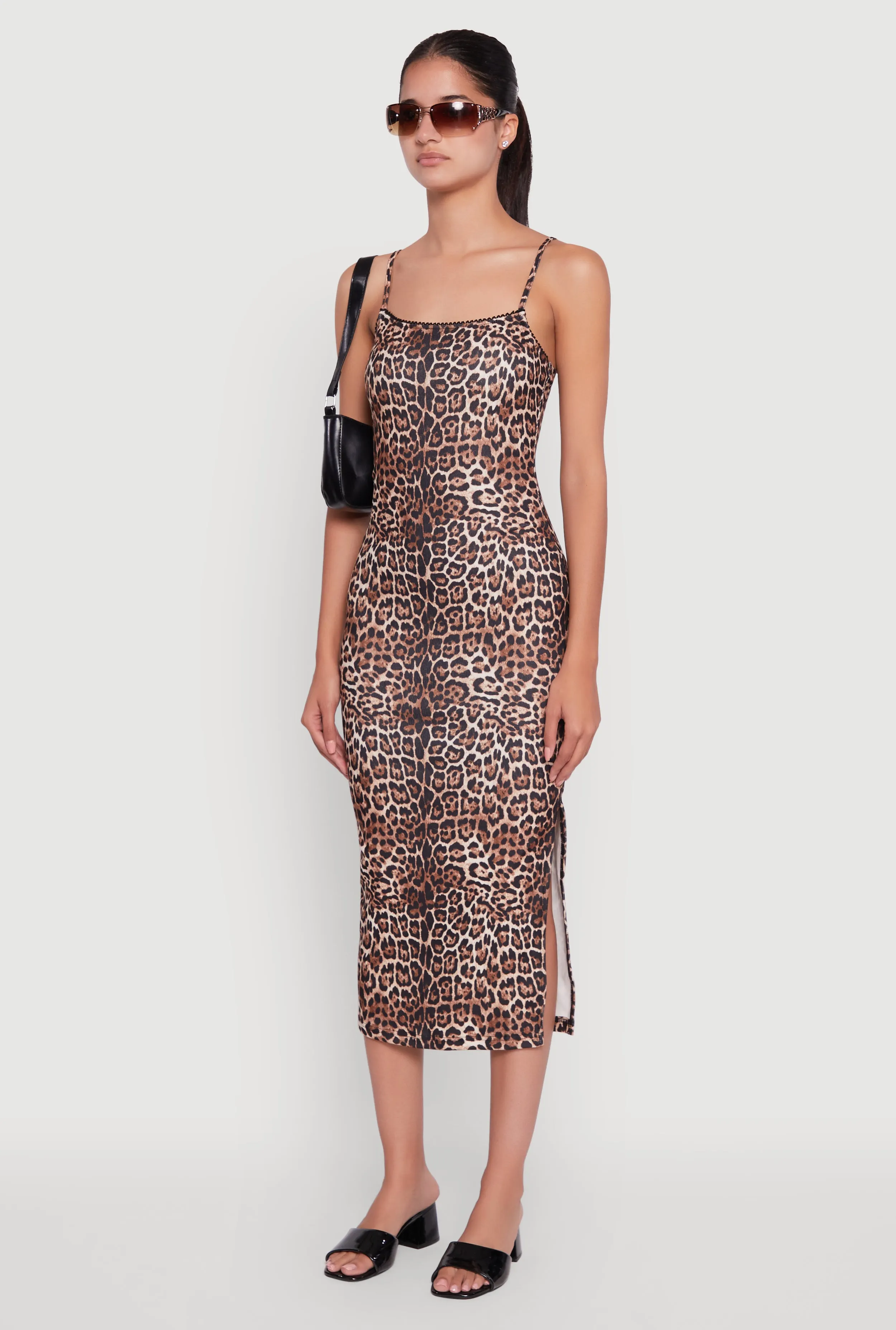 Trendy Square Neck Leopard Print Cami Dress sold by Rainbow product image thumbnail 3