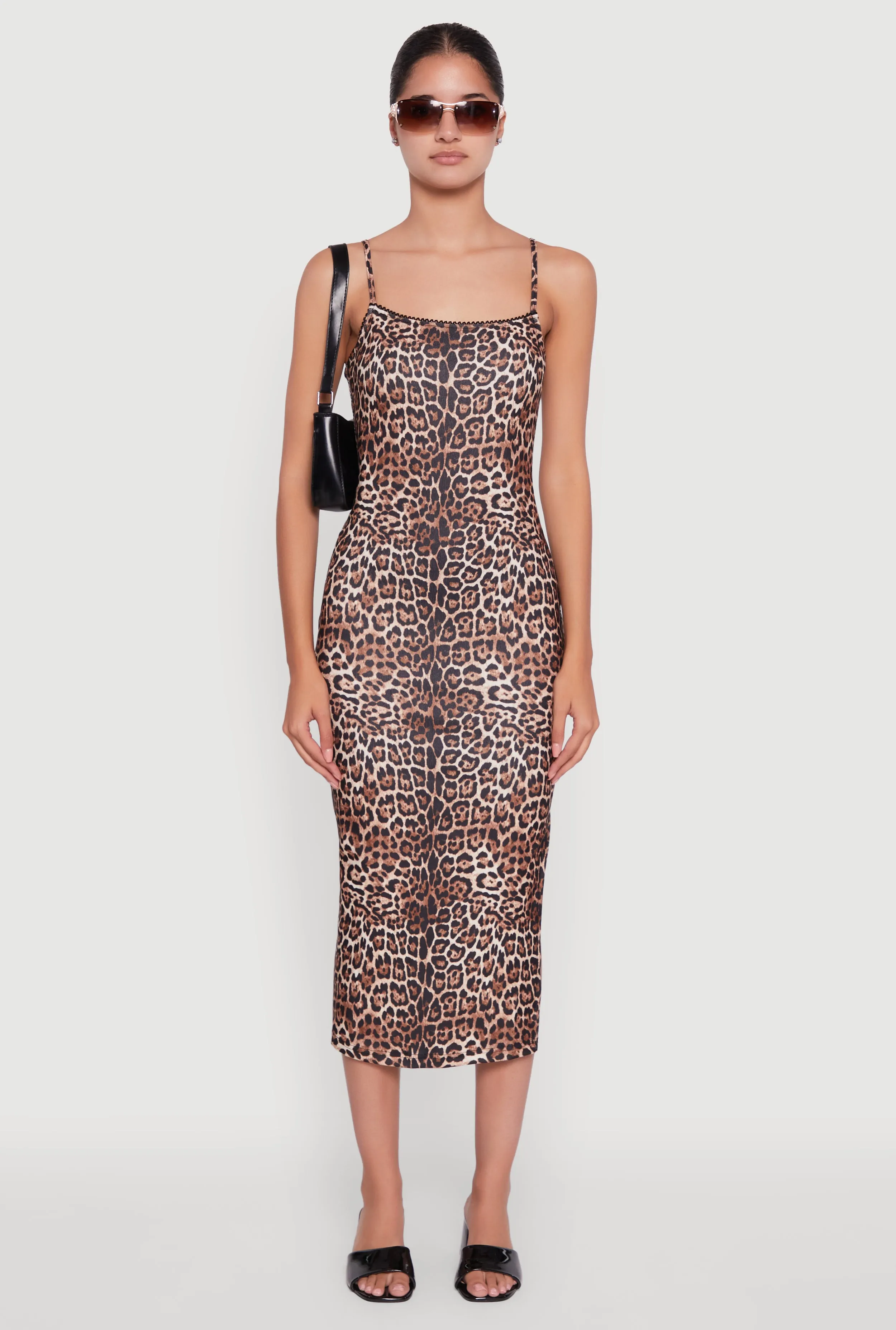 Trendy Square Neck Leopard Print Cami Dress sold by Rainbow product image thumbnail 2