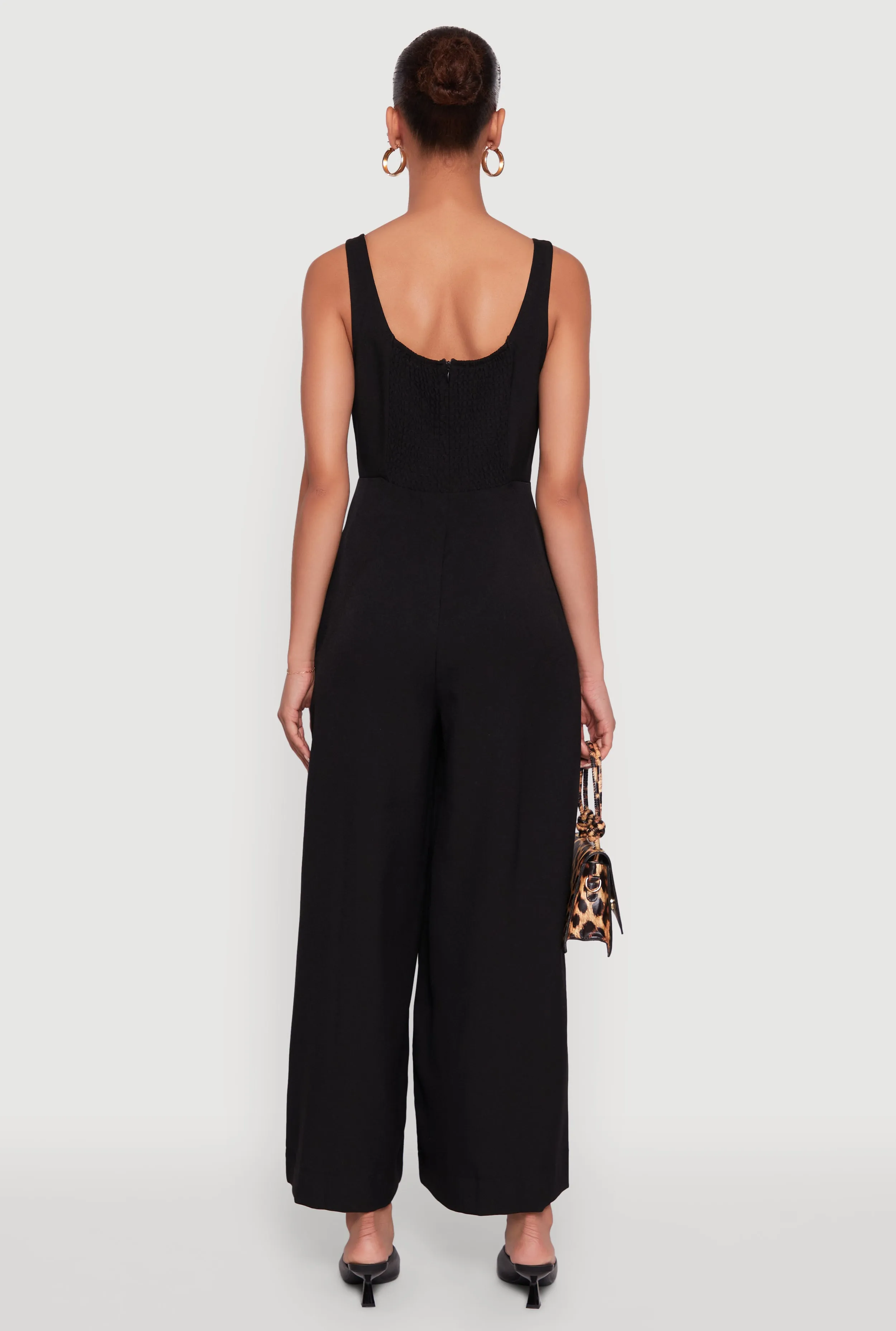 Solid Crepe Knit Sleeveless Jumpsuit with Zip Back sold by Rainbow product image thumbnail 5