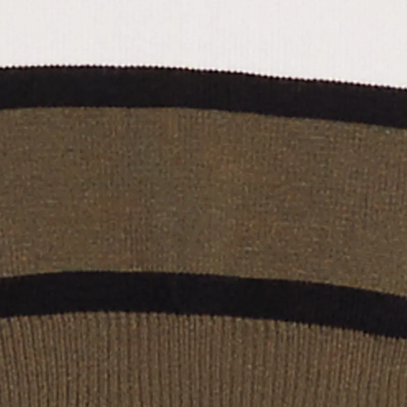 Striped Polo Collar Frayed Hem Crop Sweater sold by Rainbow product image thumbnail 4