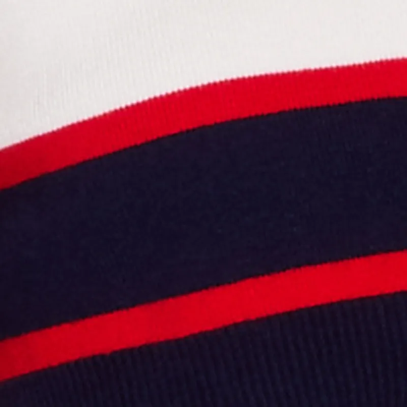 Striped Polo Collar Frayed Hem Crop Sweater sold by Rainbow product image thumbnail 4